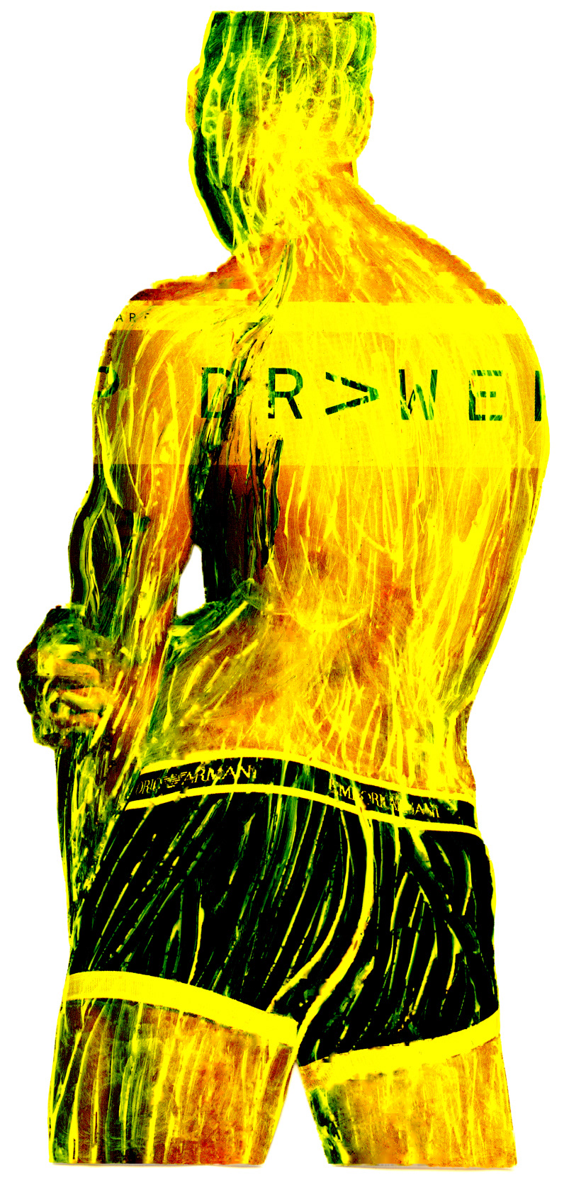 Gesso transferred found image on canvas.