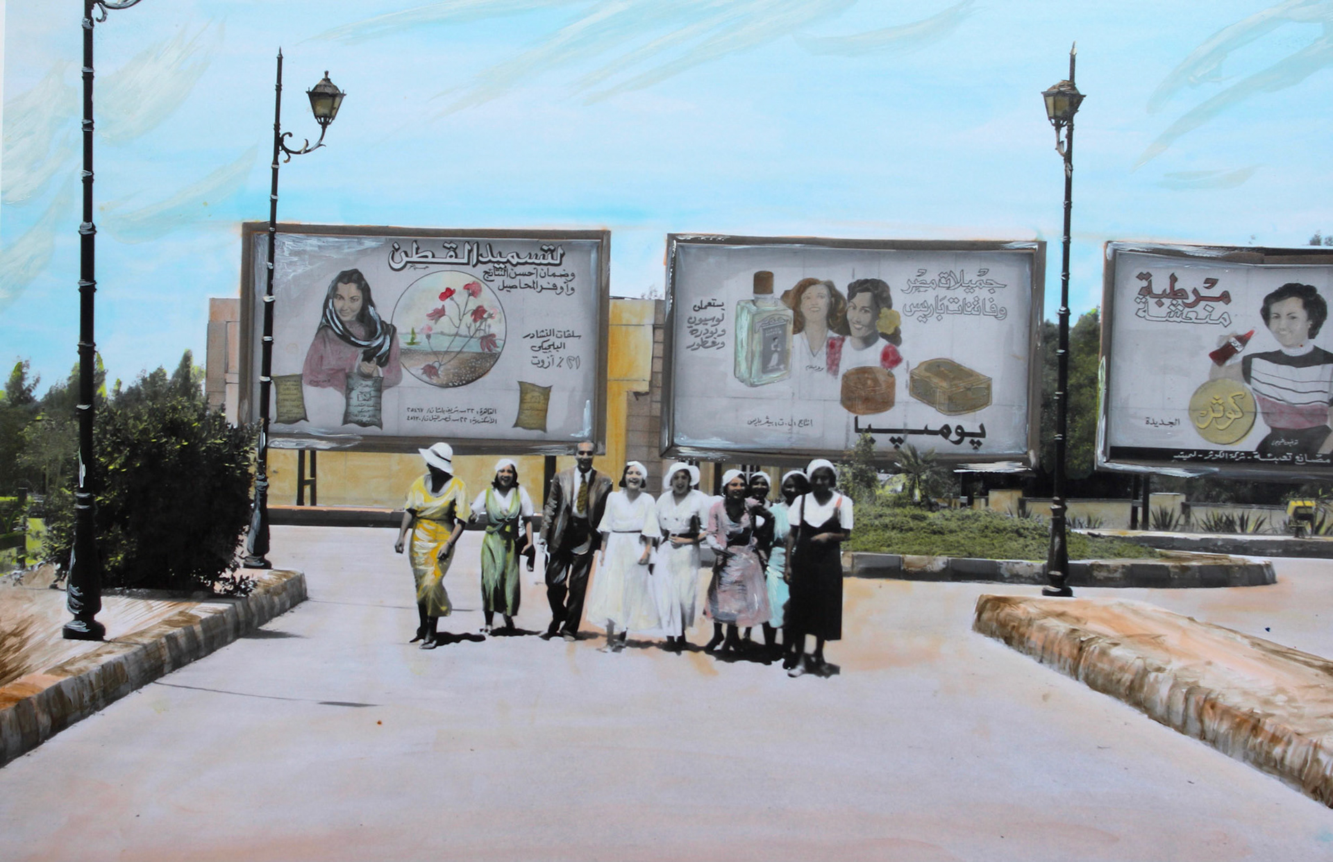 Pompeia &amp; Kawthar, Cairo, 2008/1920s, 50x60cm, hand colored by @farahhegazy, edition of 5