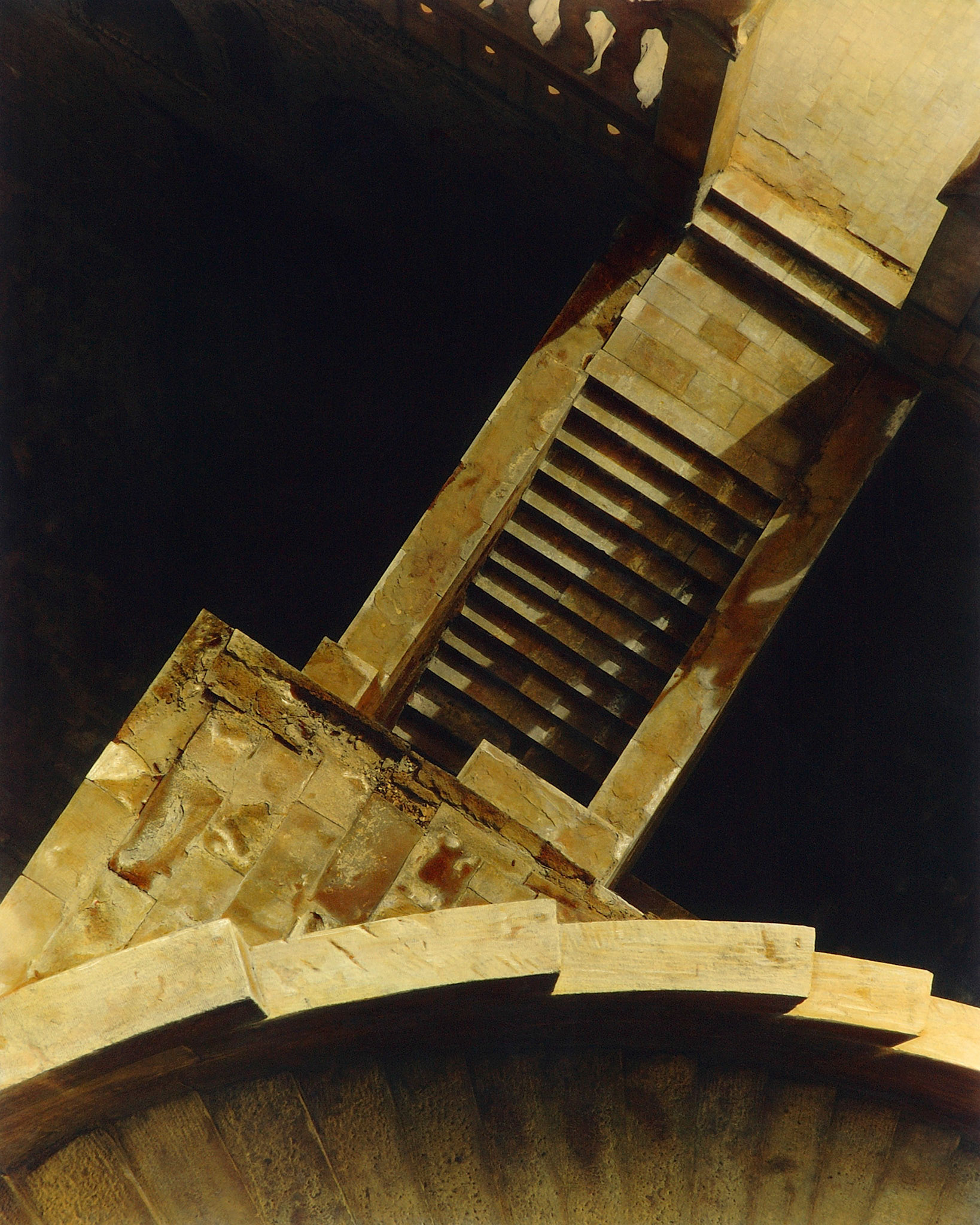 title: ibn tulun stepscairo1987silver gelatin print, handcolored