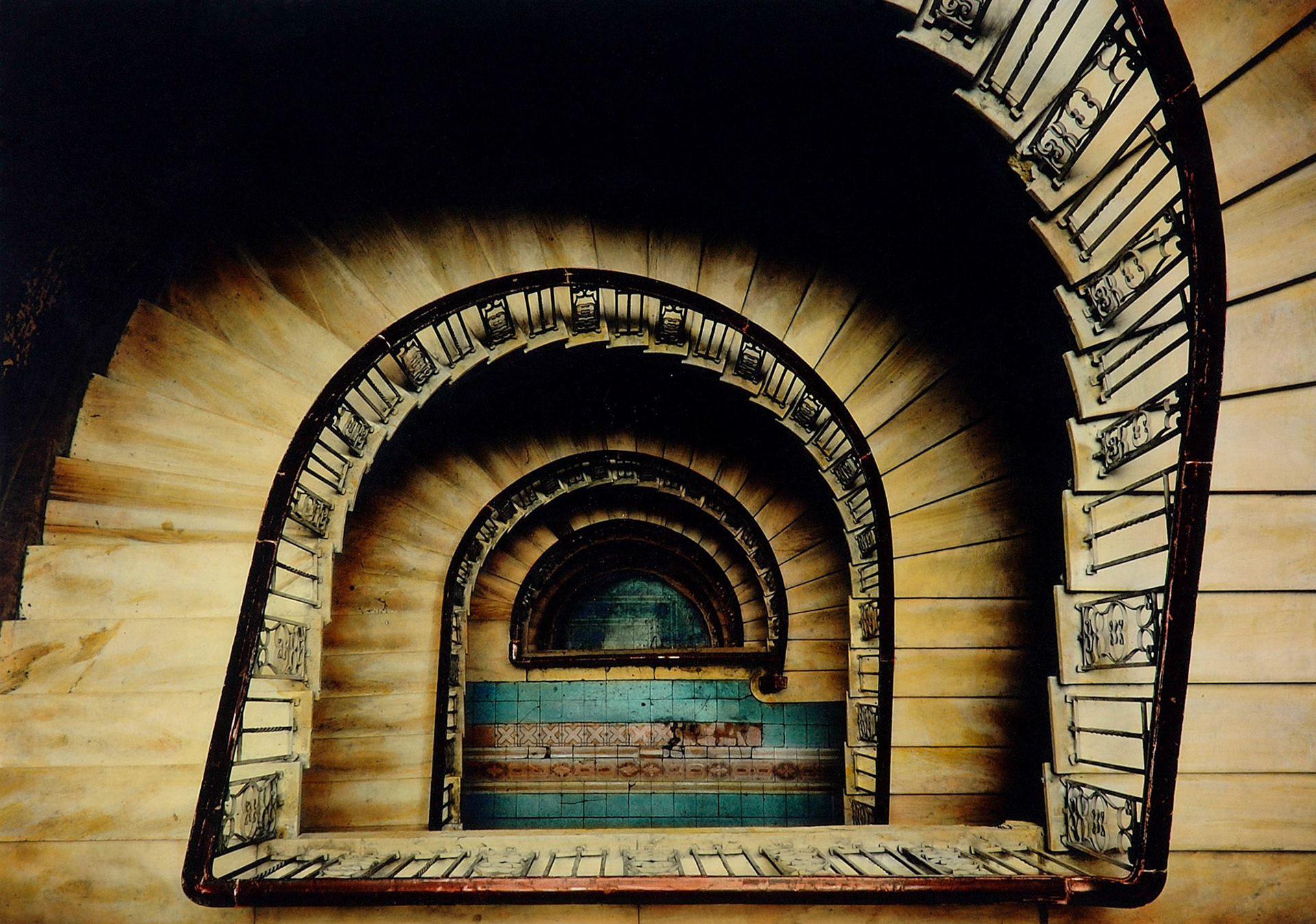 stairway, 1996silver gelatin print, handcolored