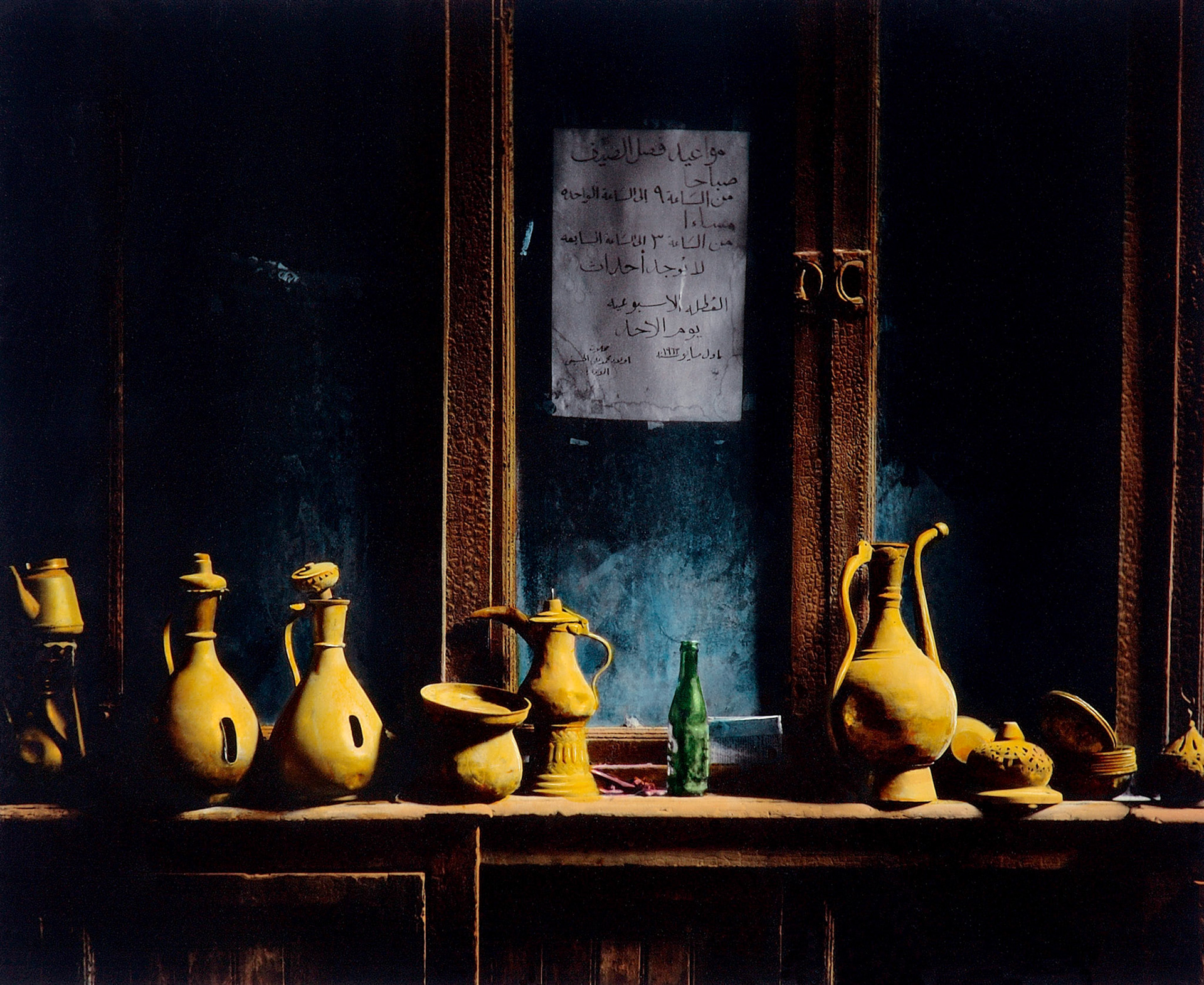 title: brass potscairo1988silver gelatin print, handcolored