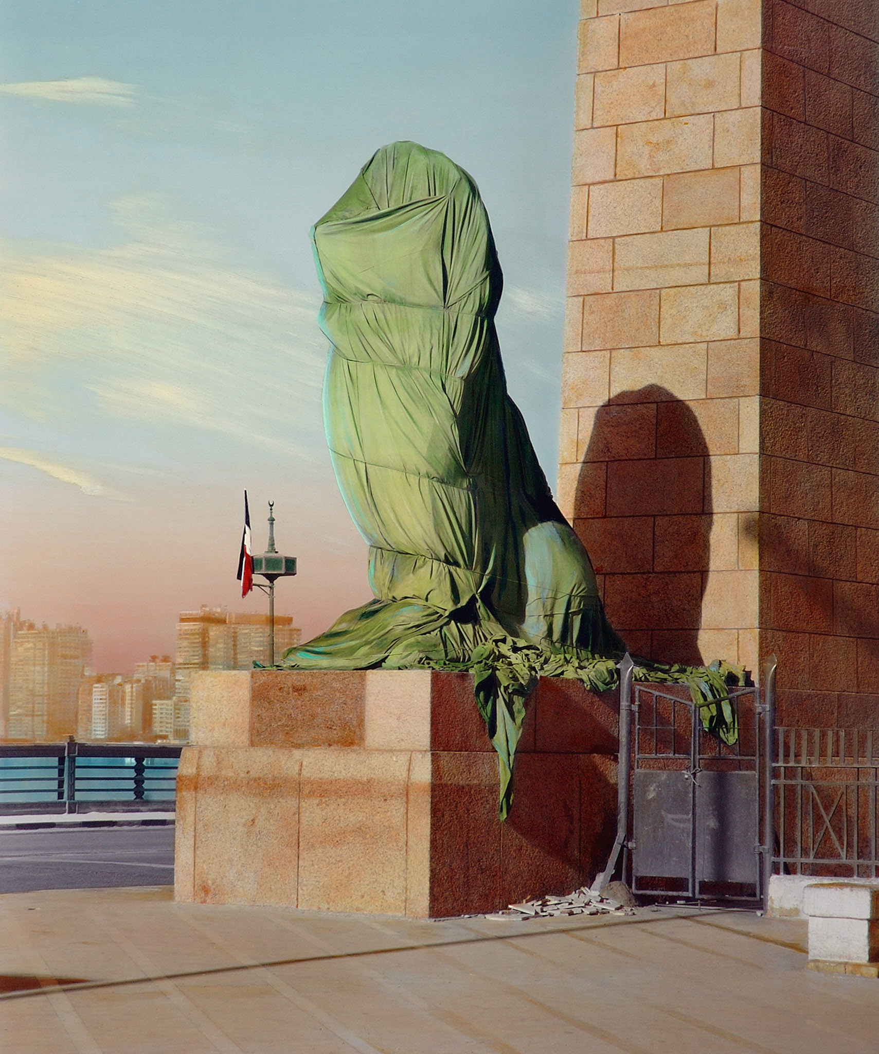 title: wrapped lioncairo1998silver gelatin print, handcolored