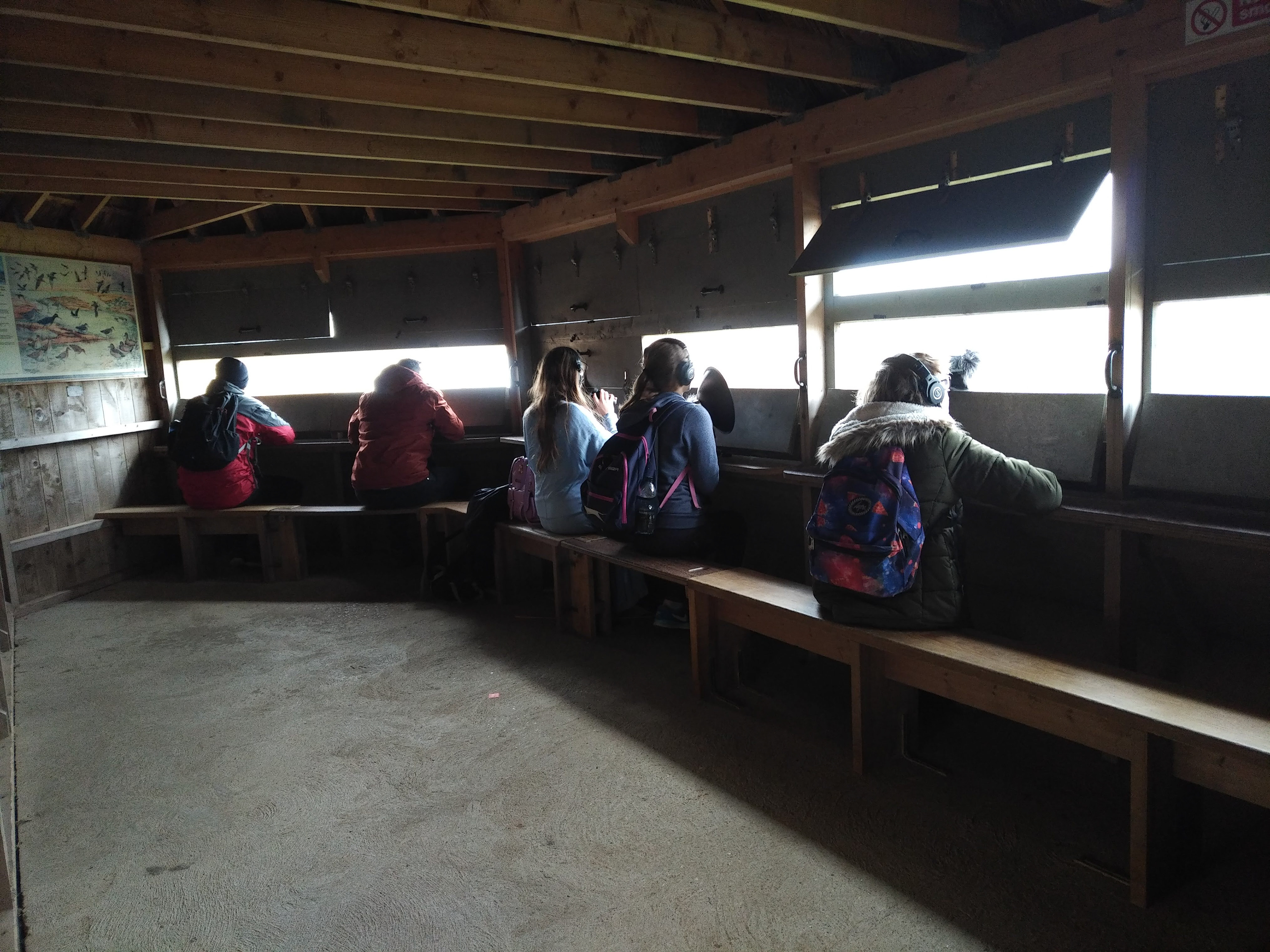 Listening in a hide at Cley Marshes