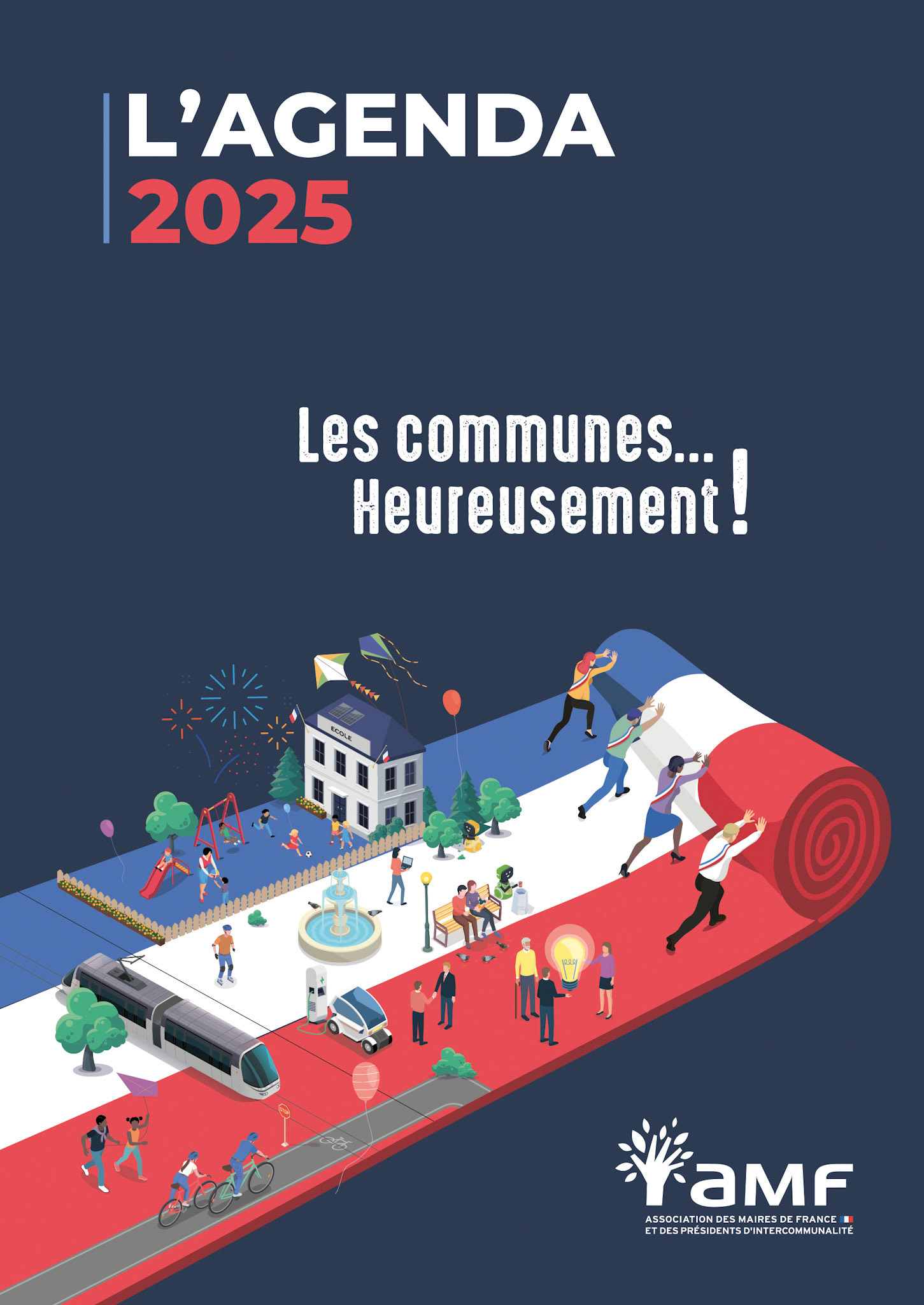 Réalisation du cahier de présentation de l'agenda des Maires de France 2025 et personnalisation pour les agences départementales