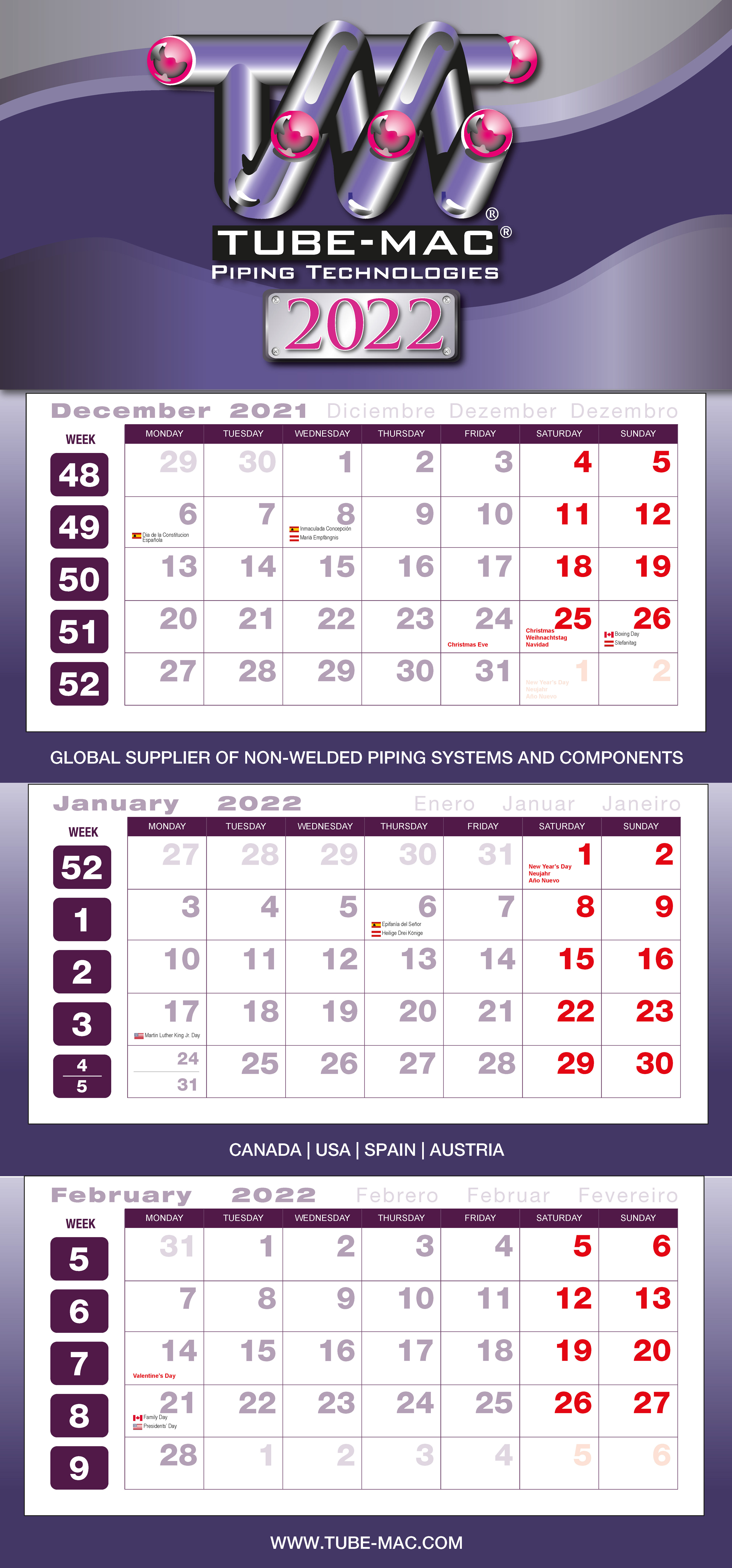 3-Month Calendar (Mockup)