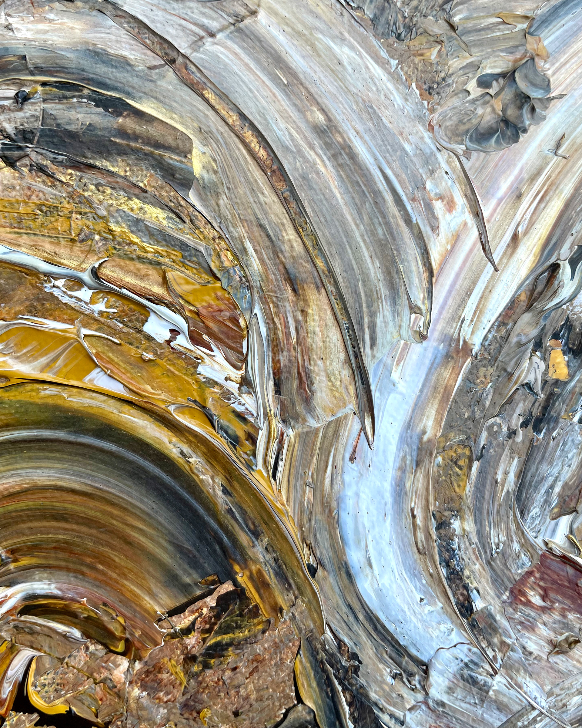 Details of "Over the Hills," Acrylic on canvas. 11 x 14 x 1.5 inches. 2022.