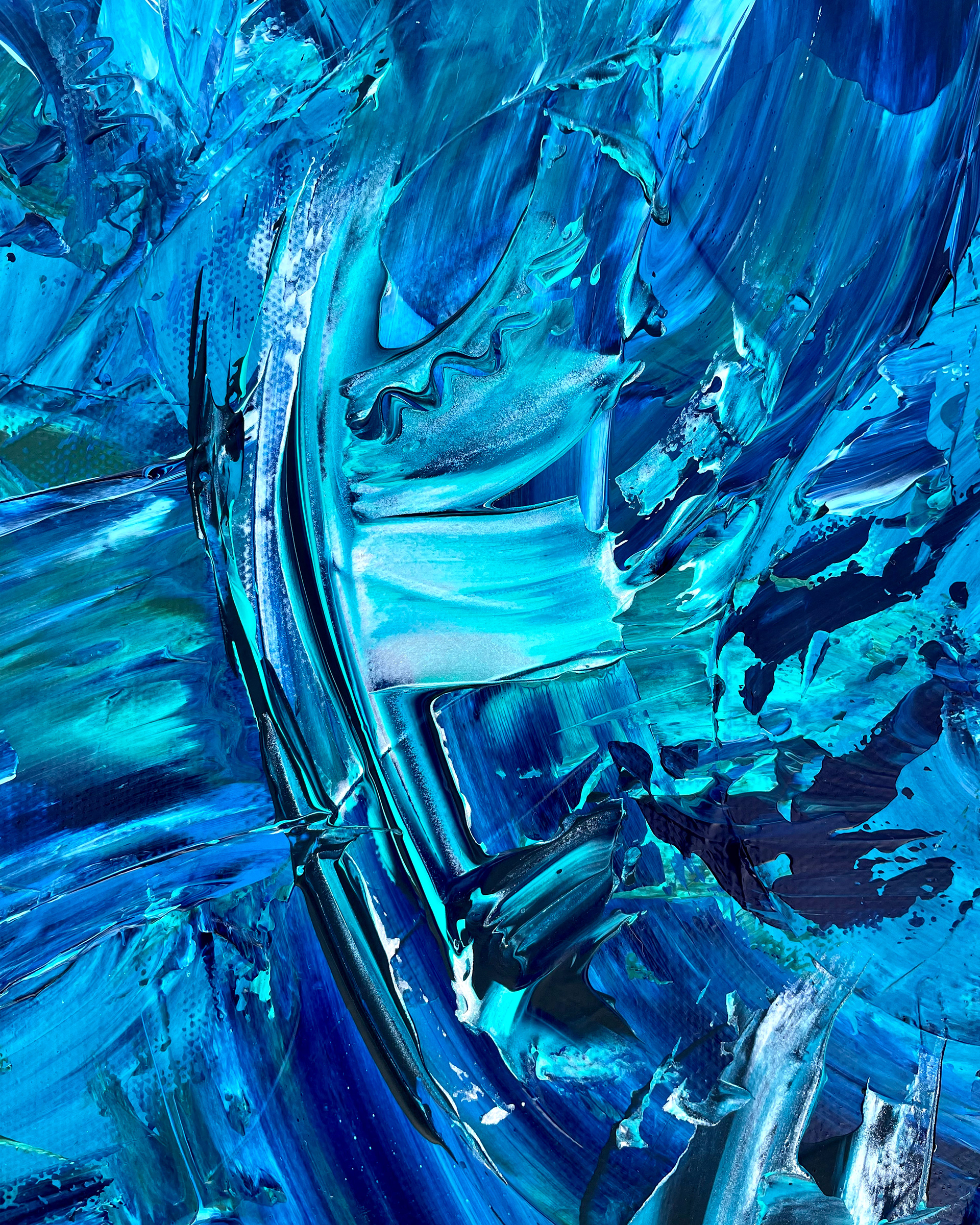 Details of "High Tide," acrylic on canvas. 11 x 14 x 1.5 inches. 2022.