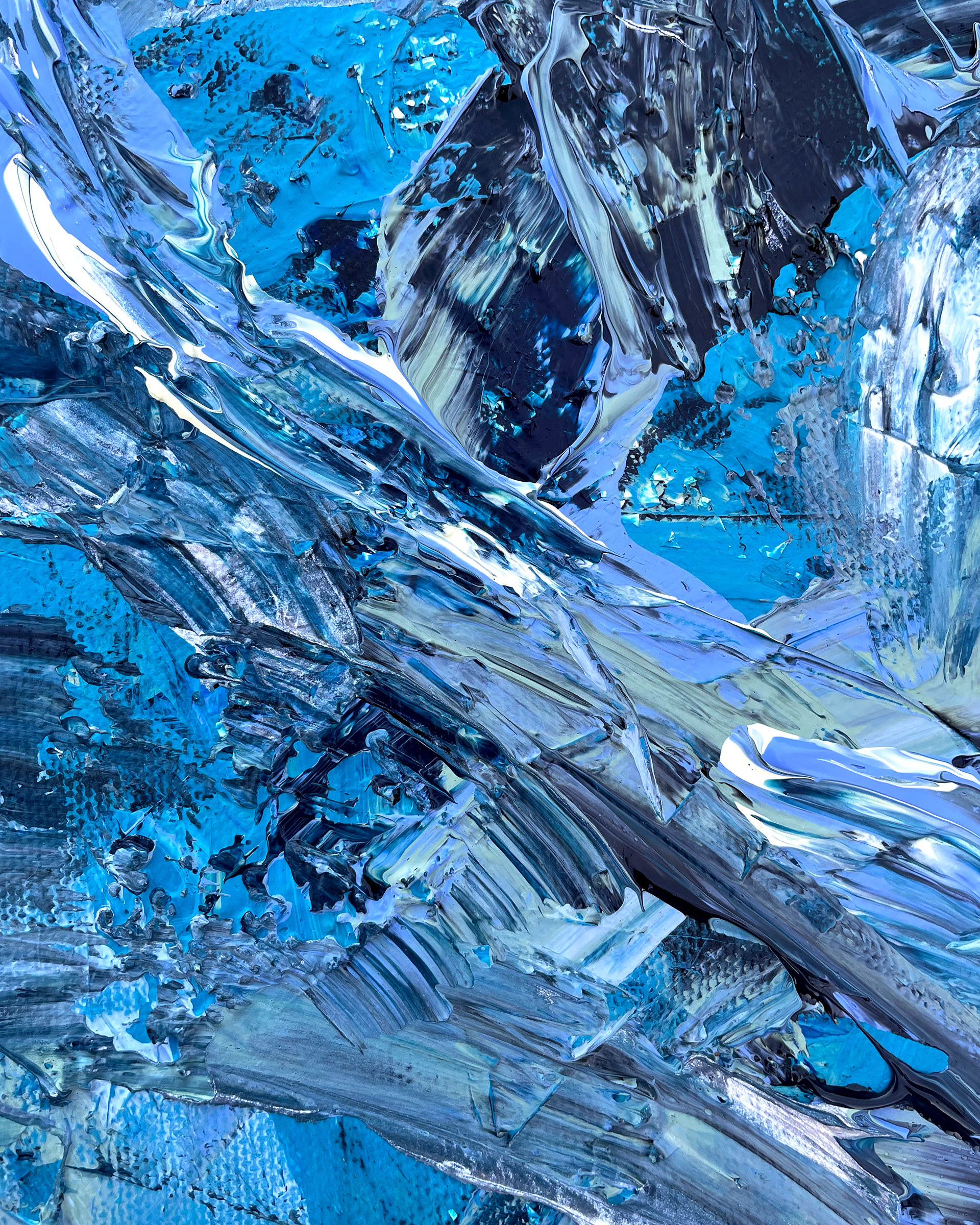 Details of "Sea no. 4," acrylic on canvas. 16 x 20 x 0.5 in. 2022.
