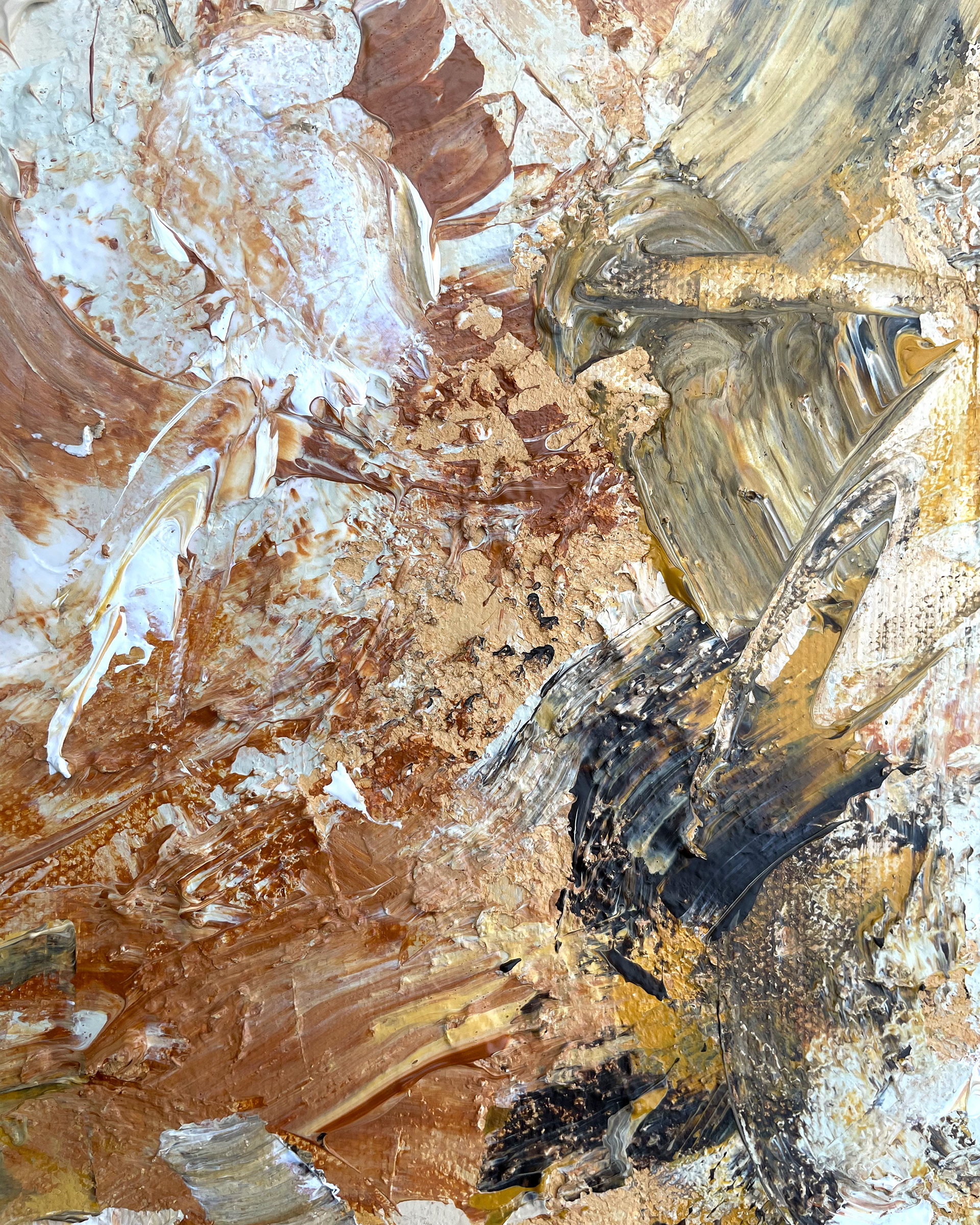 Details of "Earth no. 1," Acrylic on canvas. 16 x 20 x 0.5 inches. 2022.