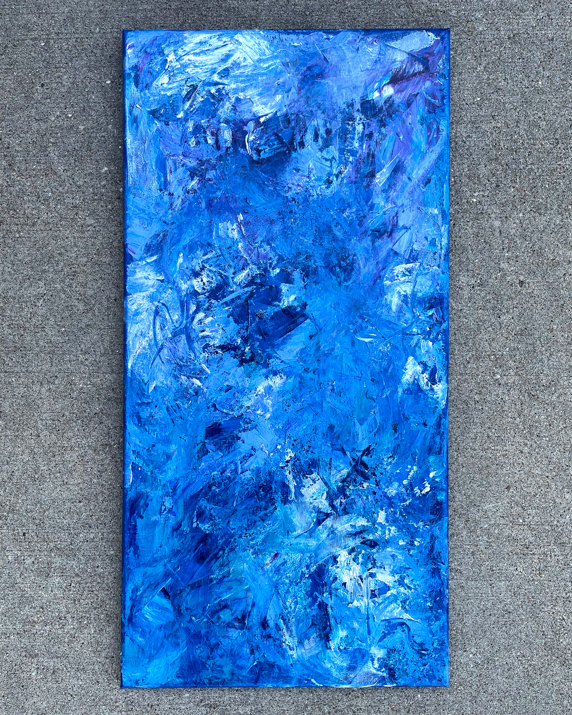 "Sea no. 1," Acrylic on canvas. 12 x 24 x 0.5 inches.