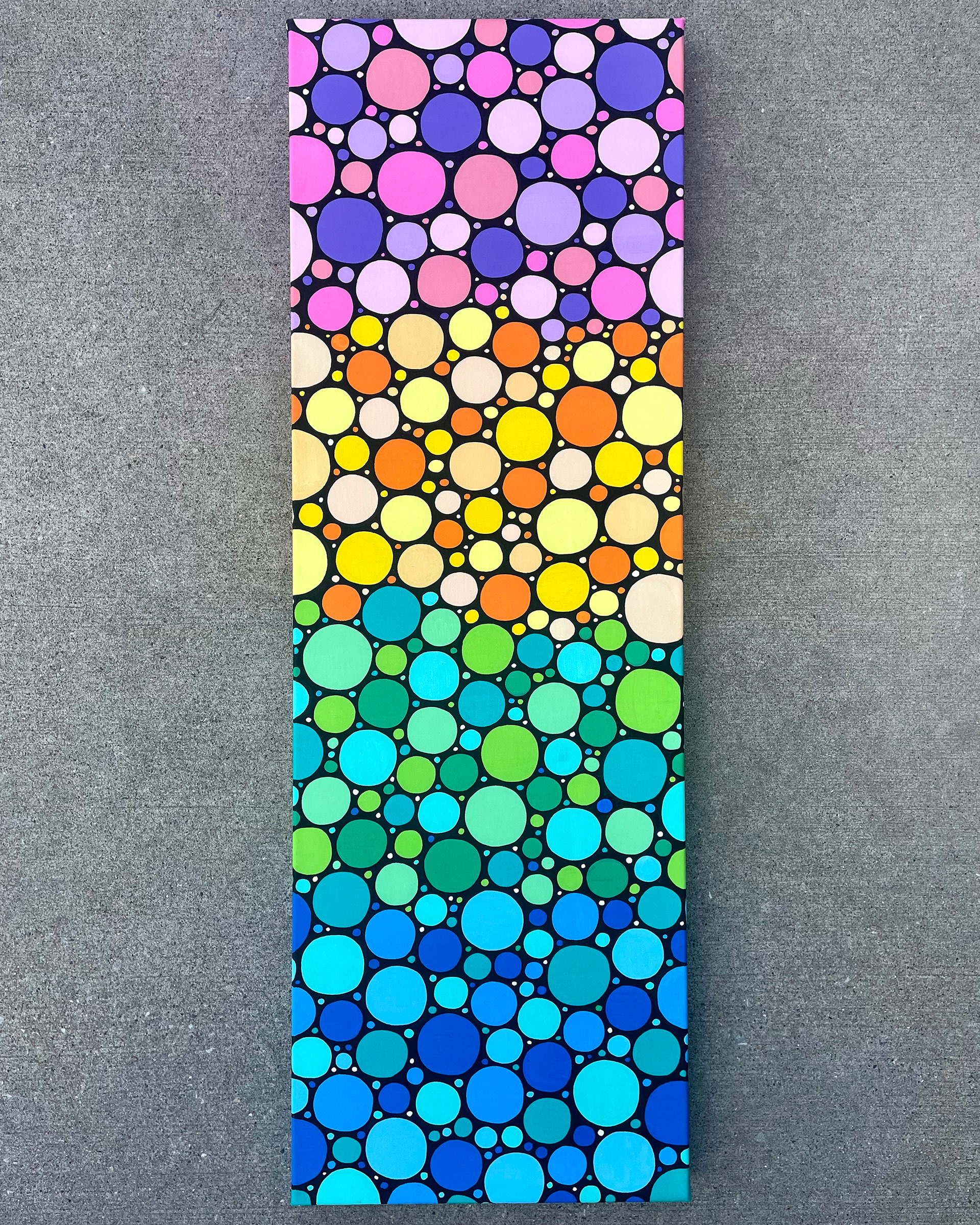 "Sea & Sky," Acrylic on canvas. 12 x 36 x 1.5 inches. 2022.