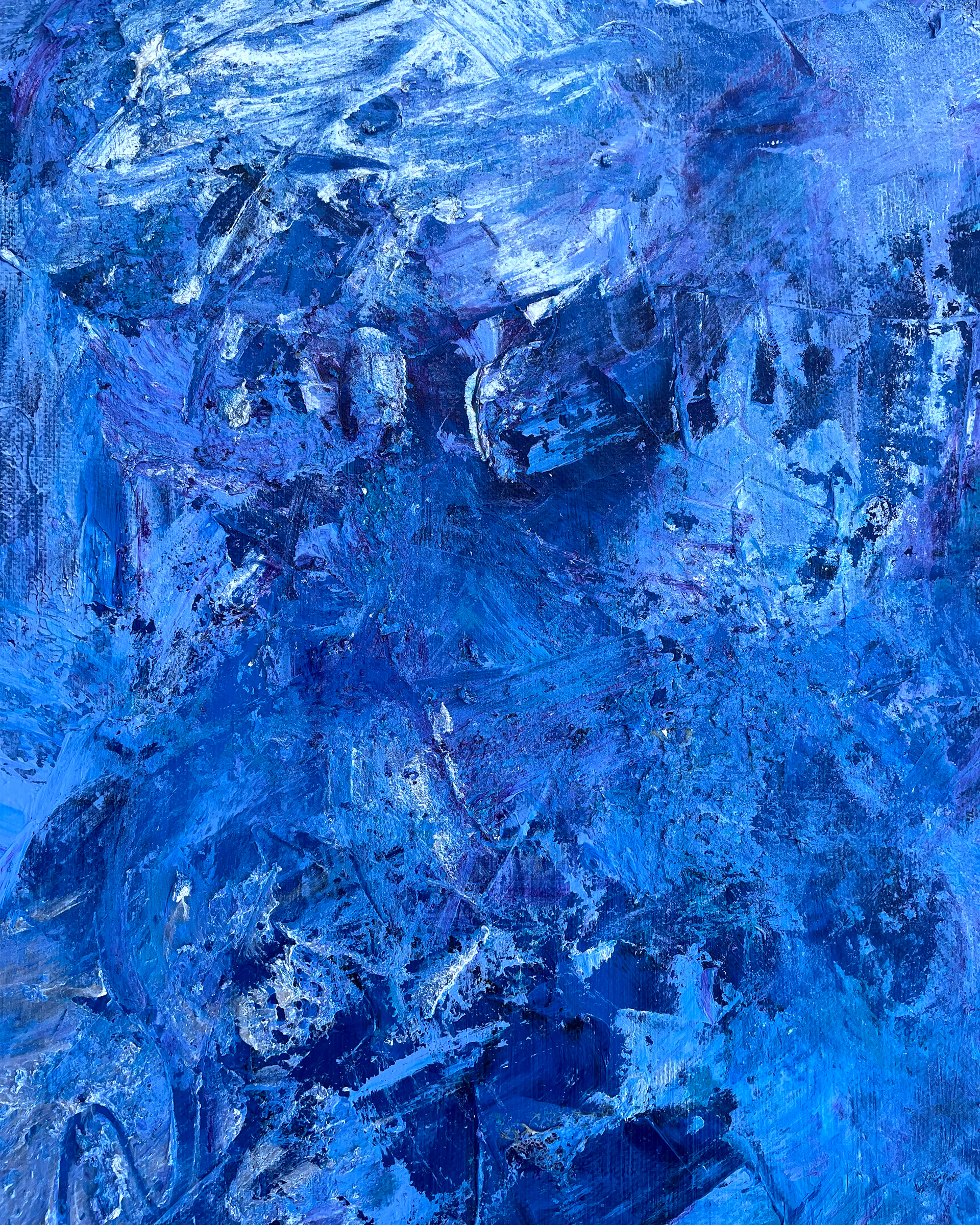 Details of "Sea no. 1," Acrylic on canvas. 12 x 24 x 0.5 inches.