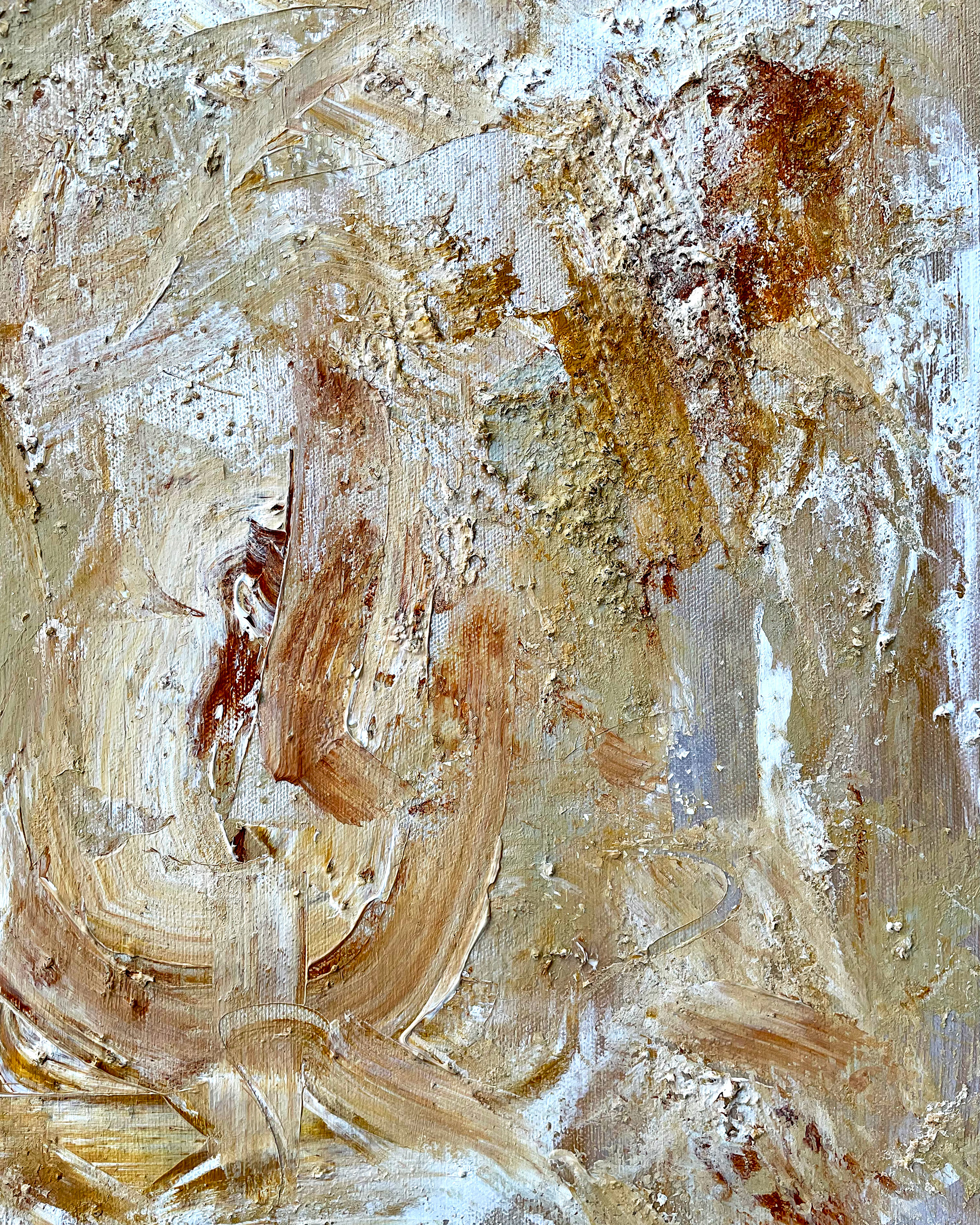 Details of "Sand No. 1," Acrylic on canvas. 12 x 24 x 0.5 inches.