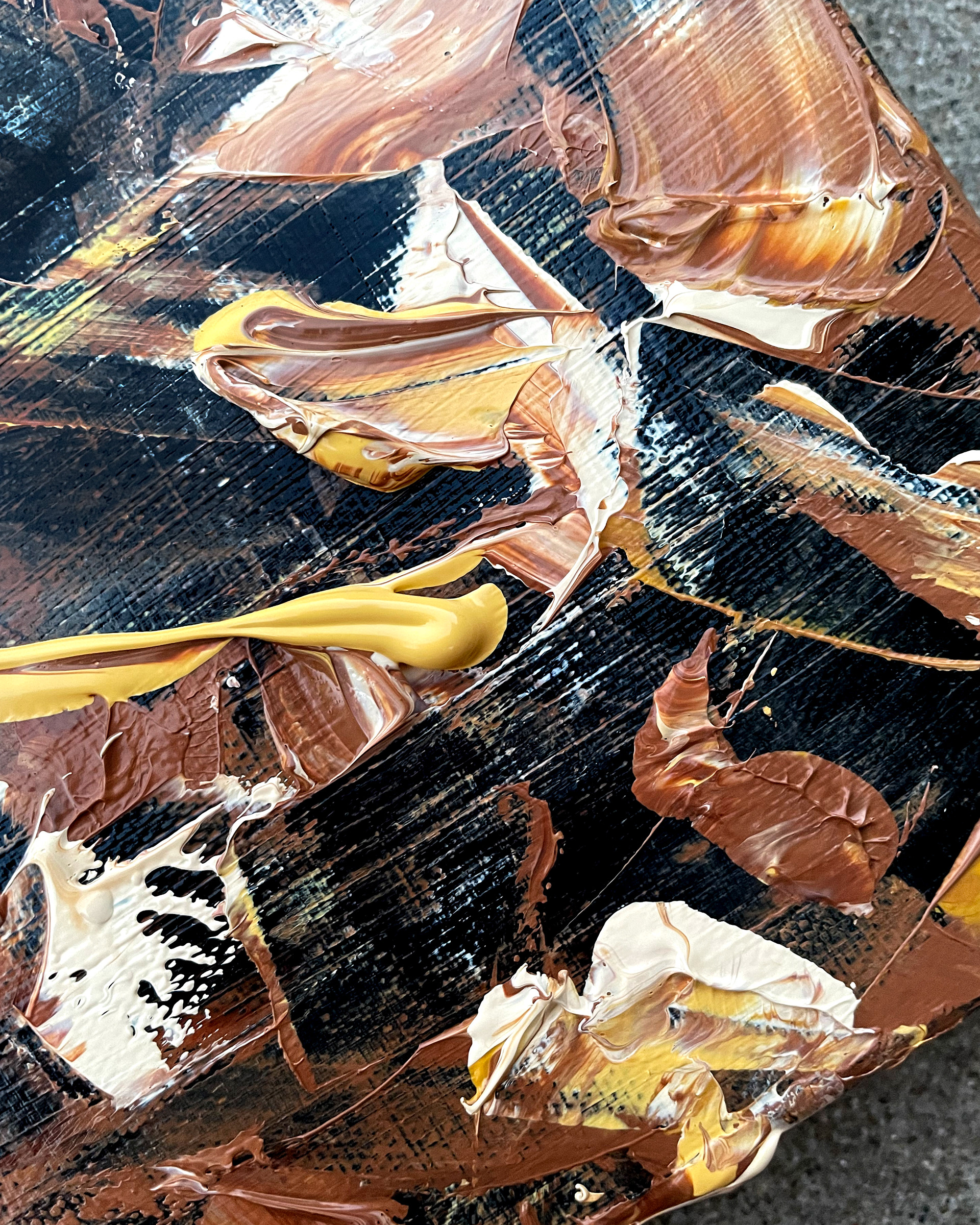 Details of "Box of Chocolates," Acrylic on canvas. 12 x 12 x 1.5 inches.