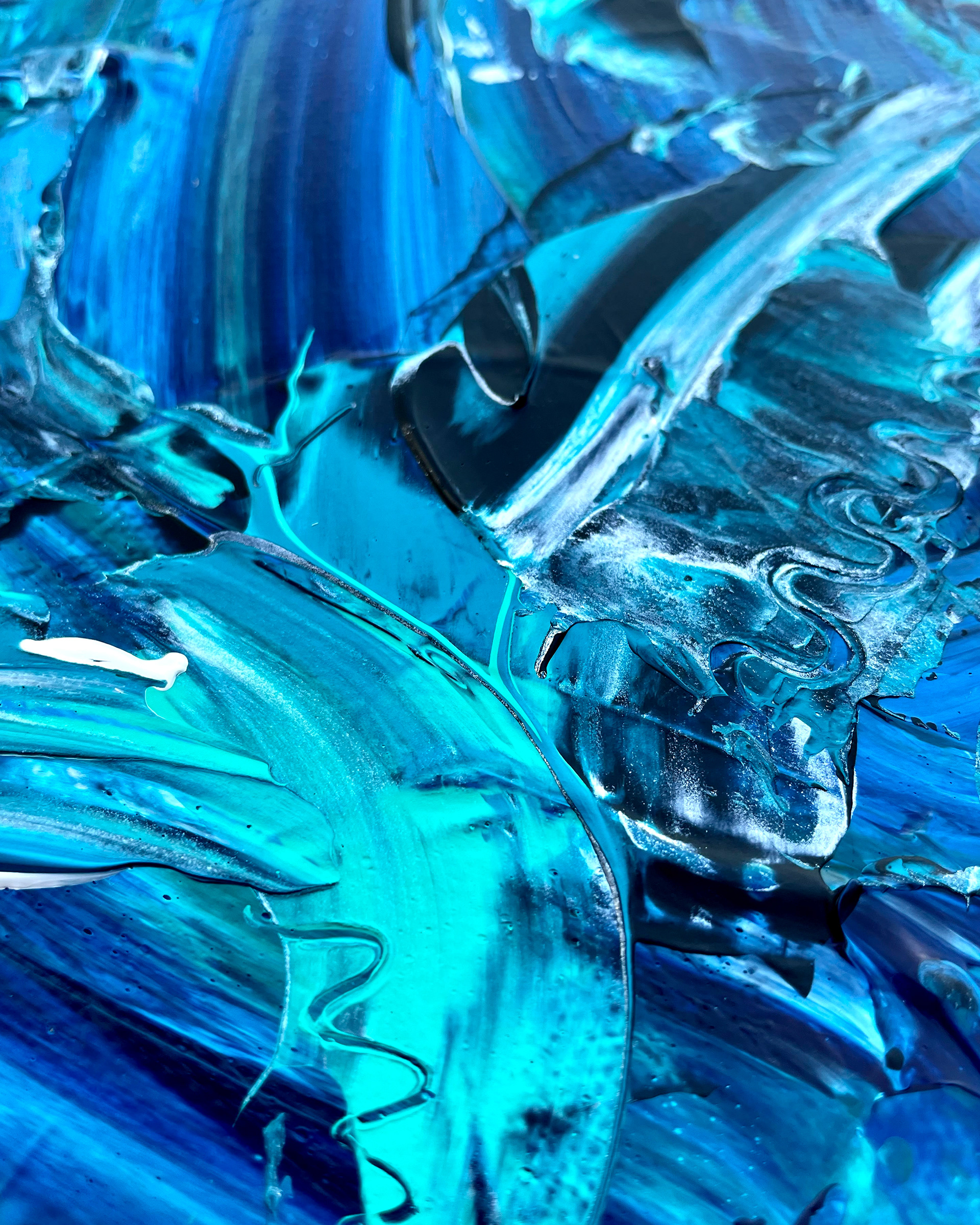 Details of "High Tide," acrylic on canvas. 11 x 14 x 1.5 inches. 2022.
