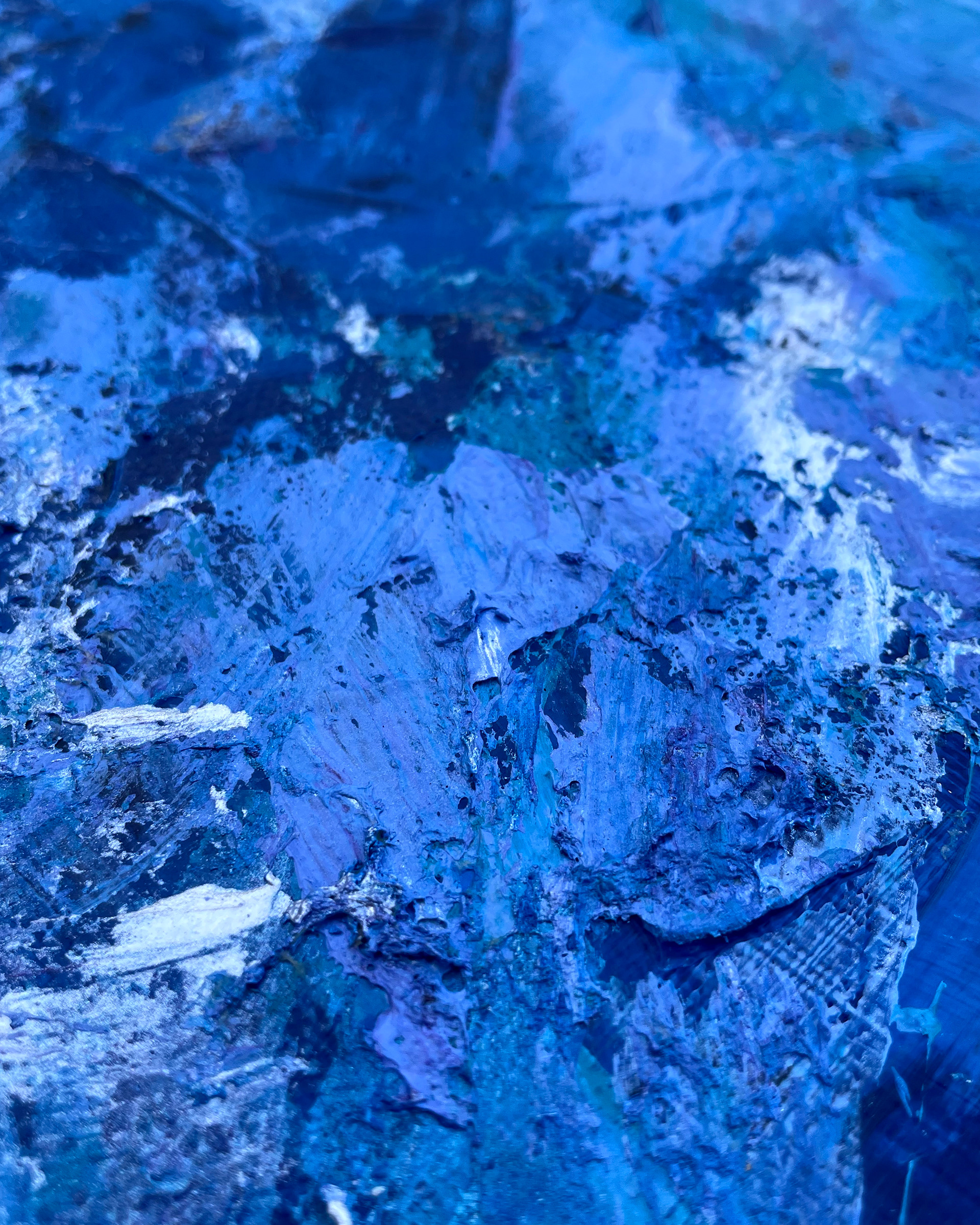 Details of "Sea no. 1," Acrylic on canvas. 12 x 24 x 0.5 inches.