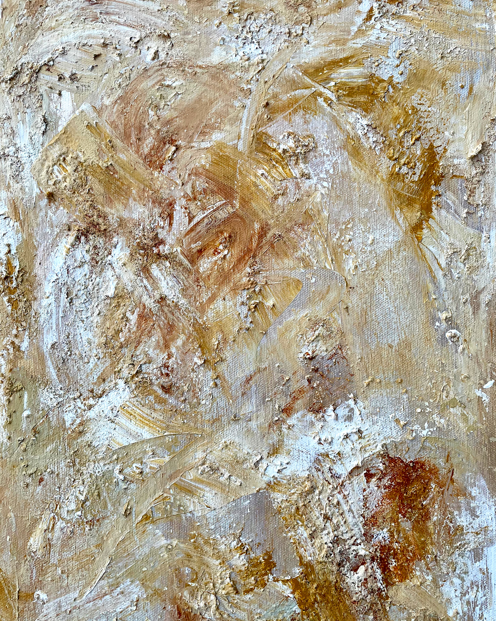 Details of "Sand No. 1," Acrylic on canvas. 12 x 24 x 0.5 inches.