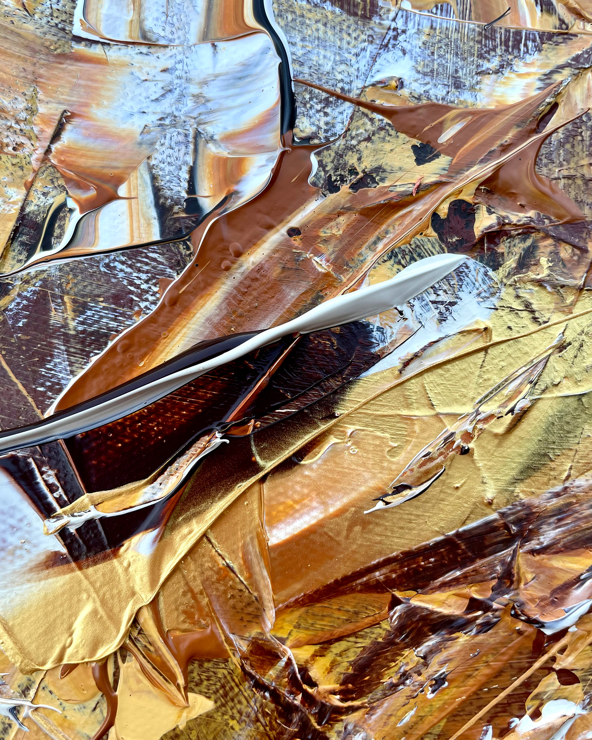 Details of "Earth no. 3," Acrylic on canvas. 16 x 20 x 0.5 inches. 2022.