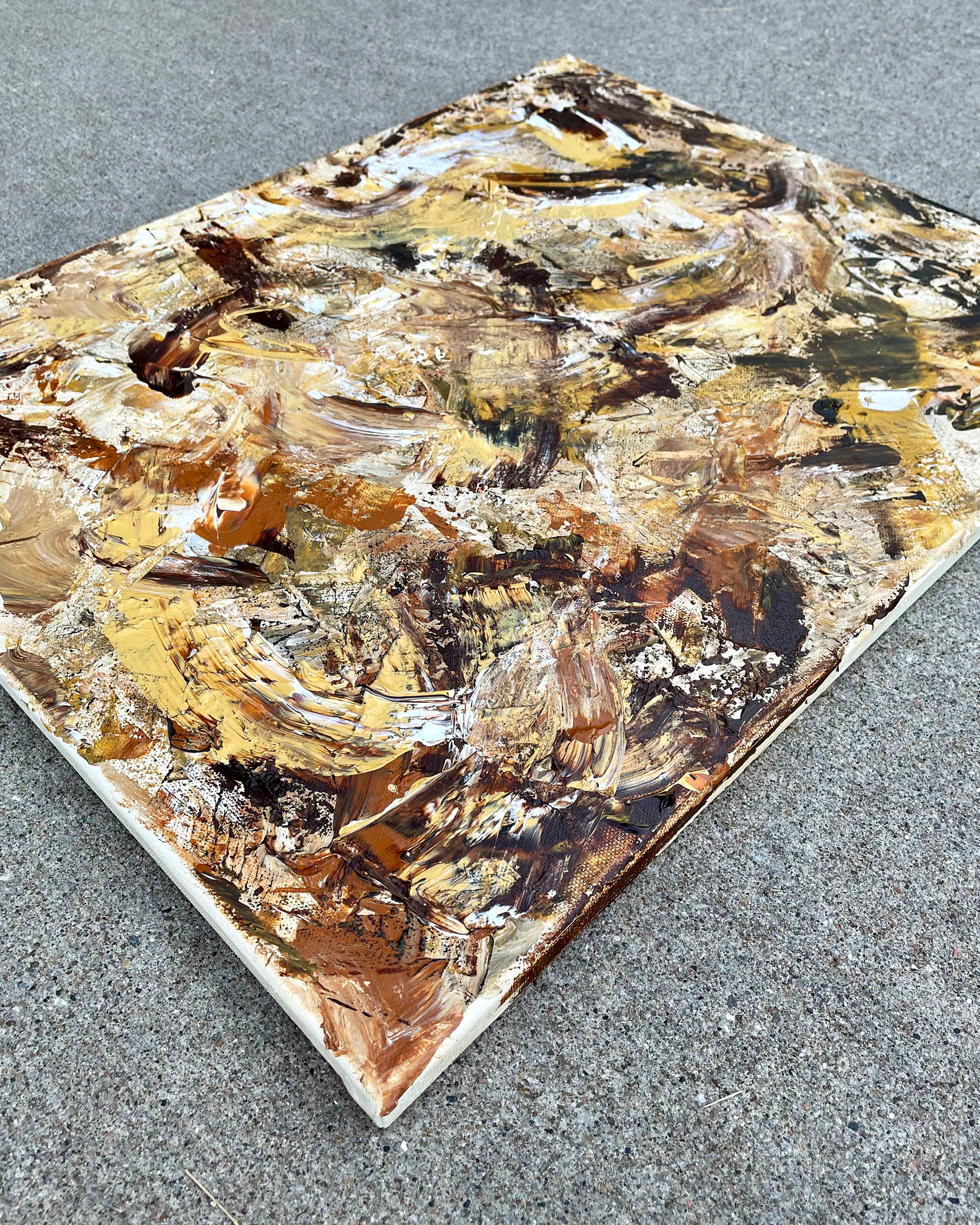 Side of "Earth no. 2," acrylic on canvas. 16 x 20 x 0.5 inches. 2022.