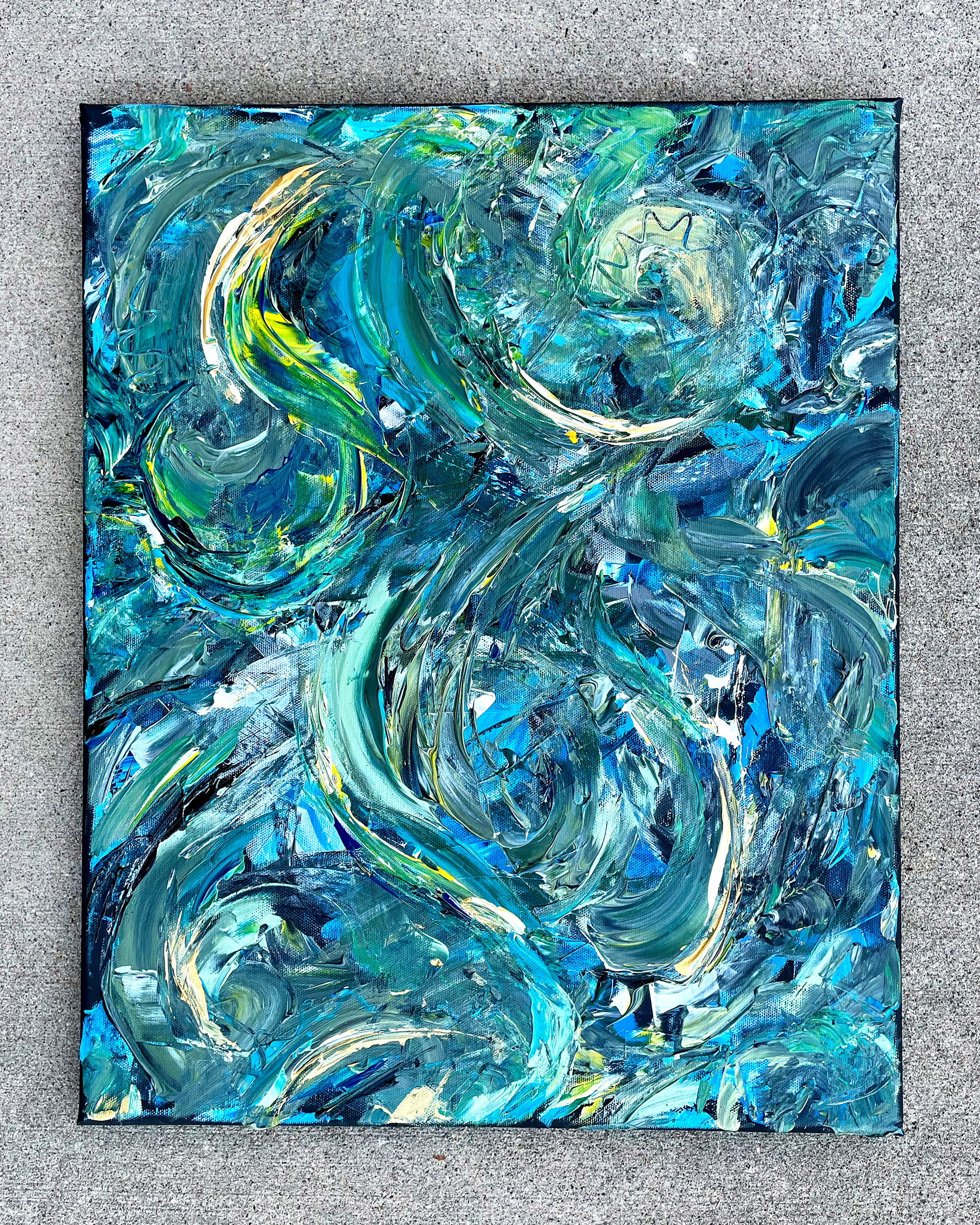"Sea no. 4," Acrylic on canvas. 16 x 20 x 0.5 inches. 2022.