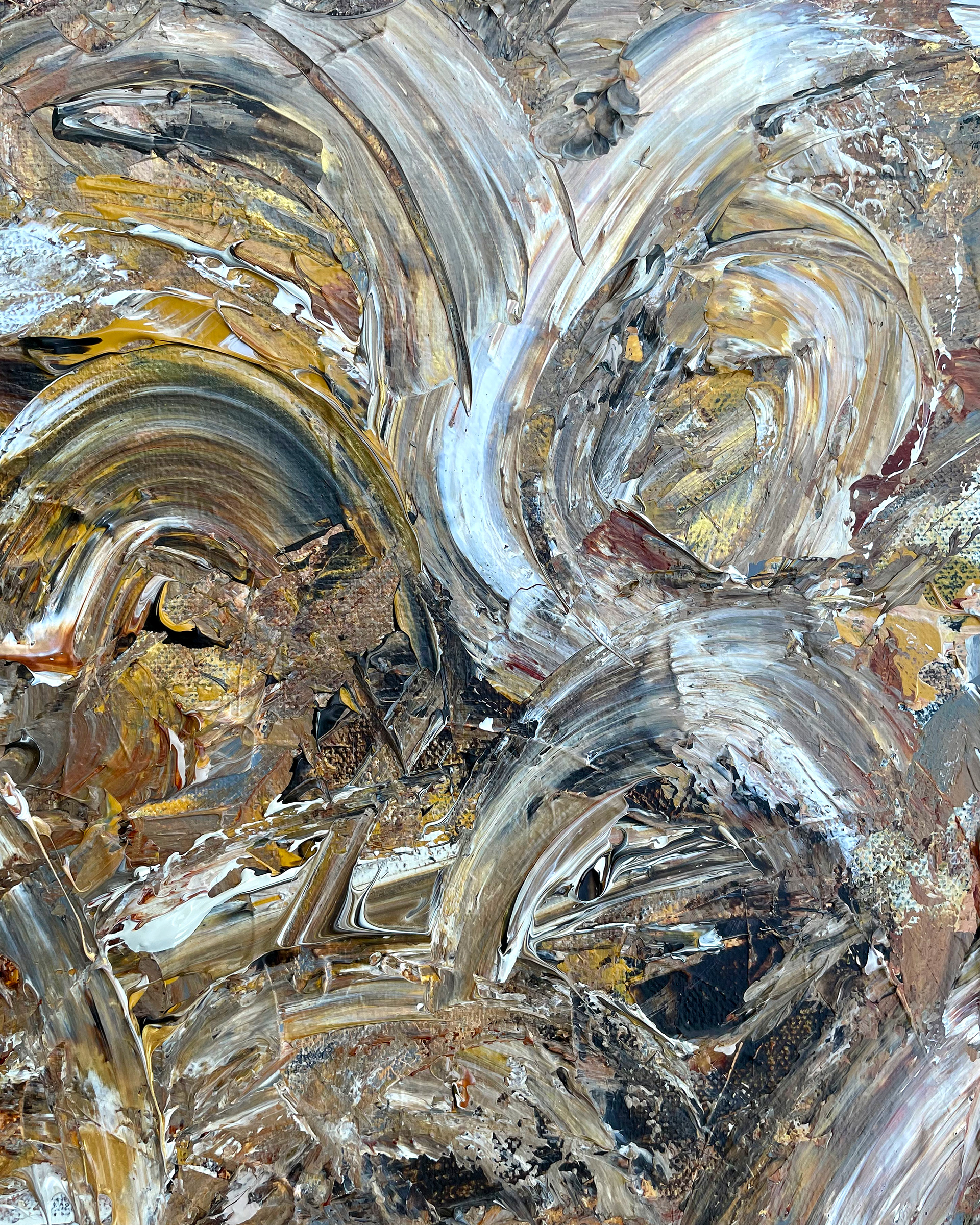 Details of "Over the Hills," Acrylic on canvas. 11 x 14 x 1.5 inches. 2022.