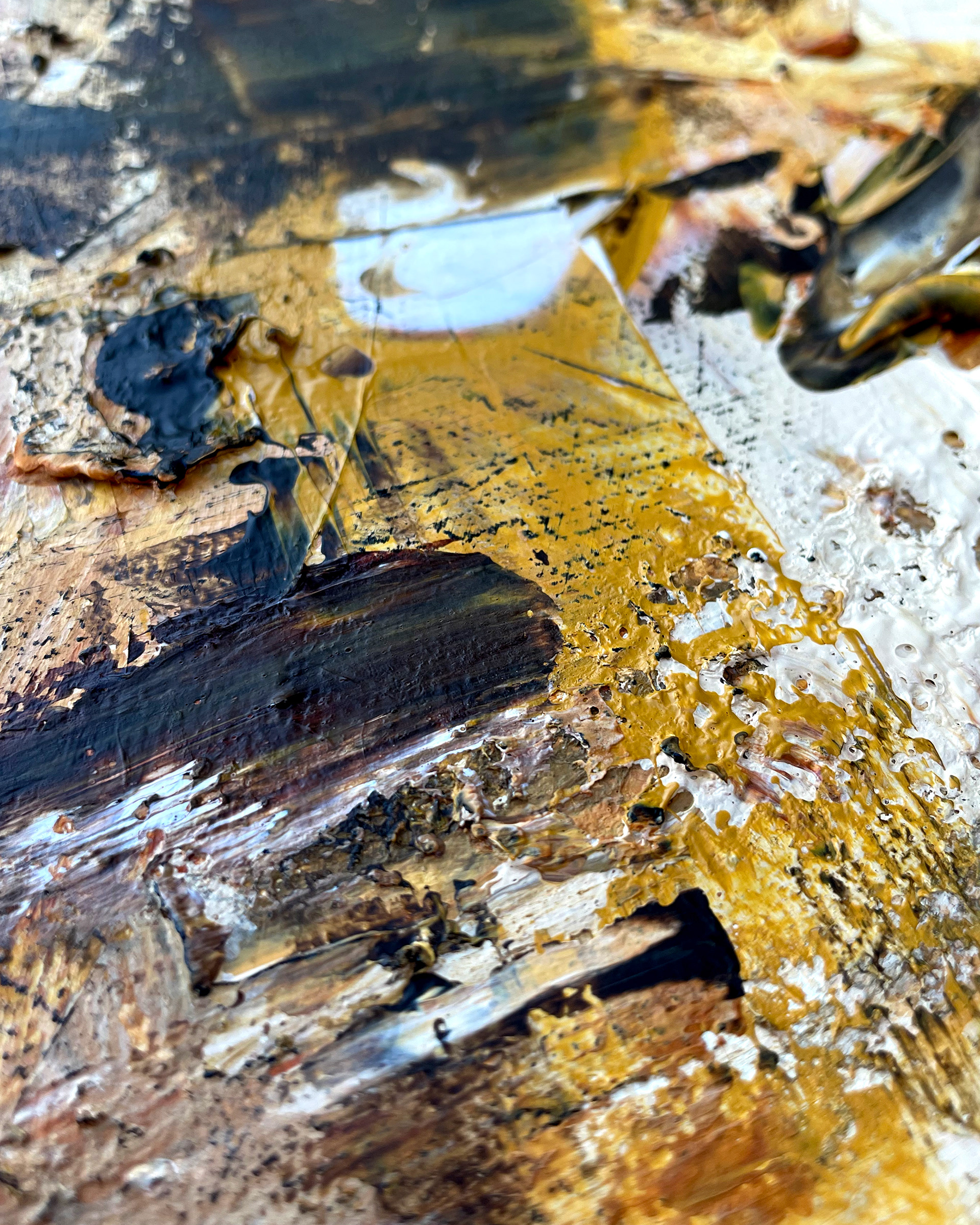 Details of "Earth no. 2," acrylic on canvas. 16 x 20 x 0.5 inches. 2022.