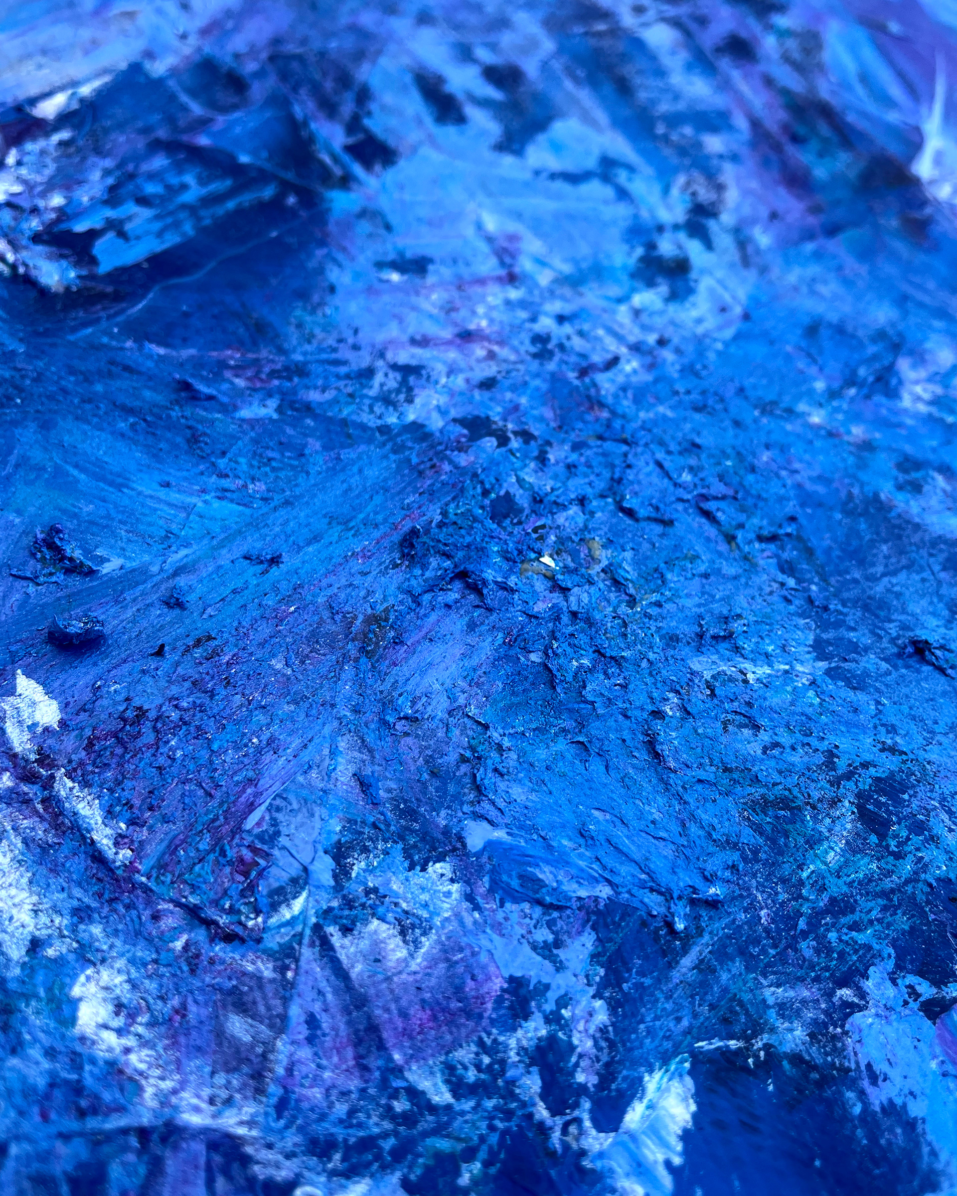 Details of "Sea no. 1," Acrylic on canvas. 12 x 24 x 0.5 inches.