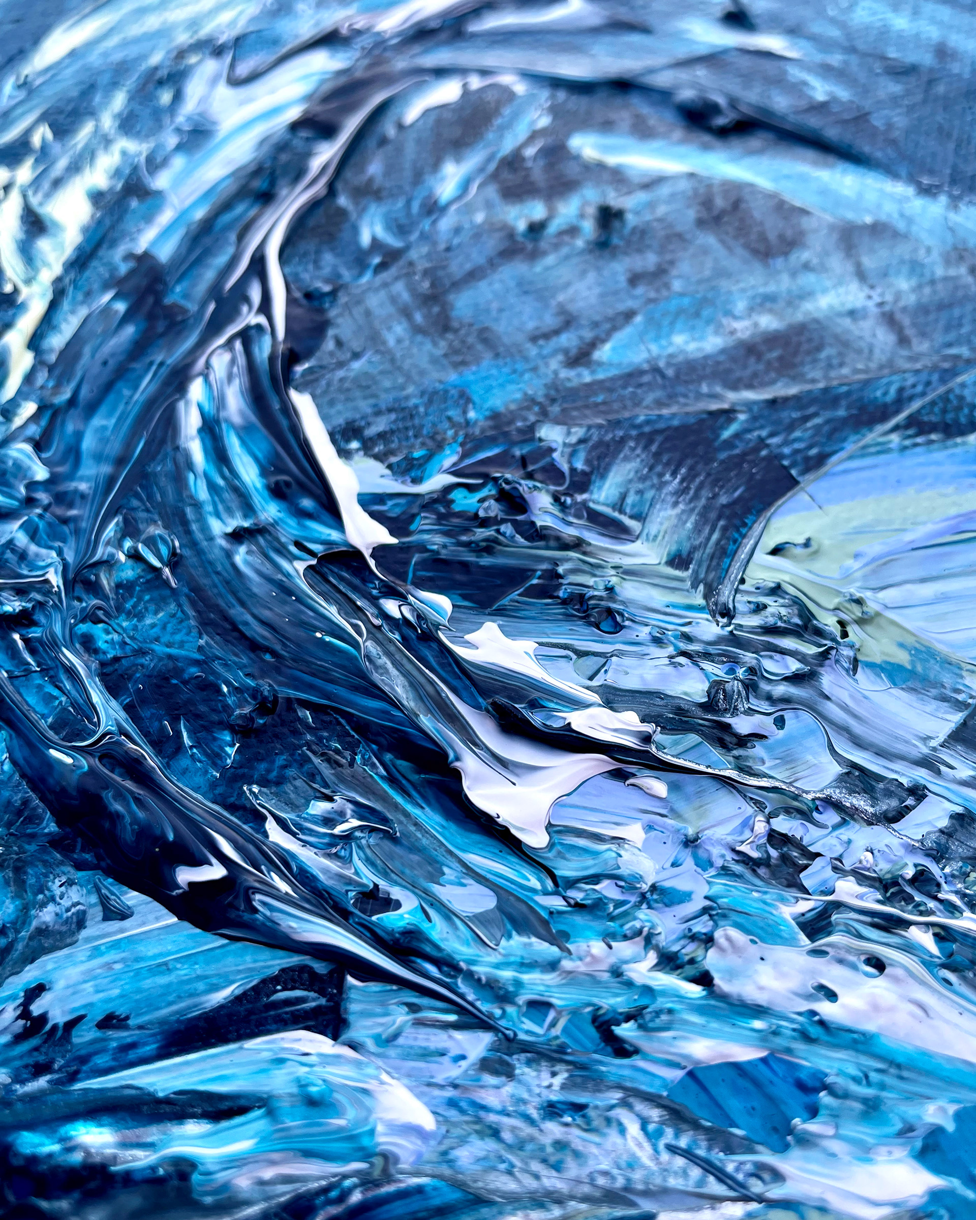 Details of "Sea no. 4," acrylic on canvas. 16 x 20 x 0.5 in. 2022.