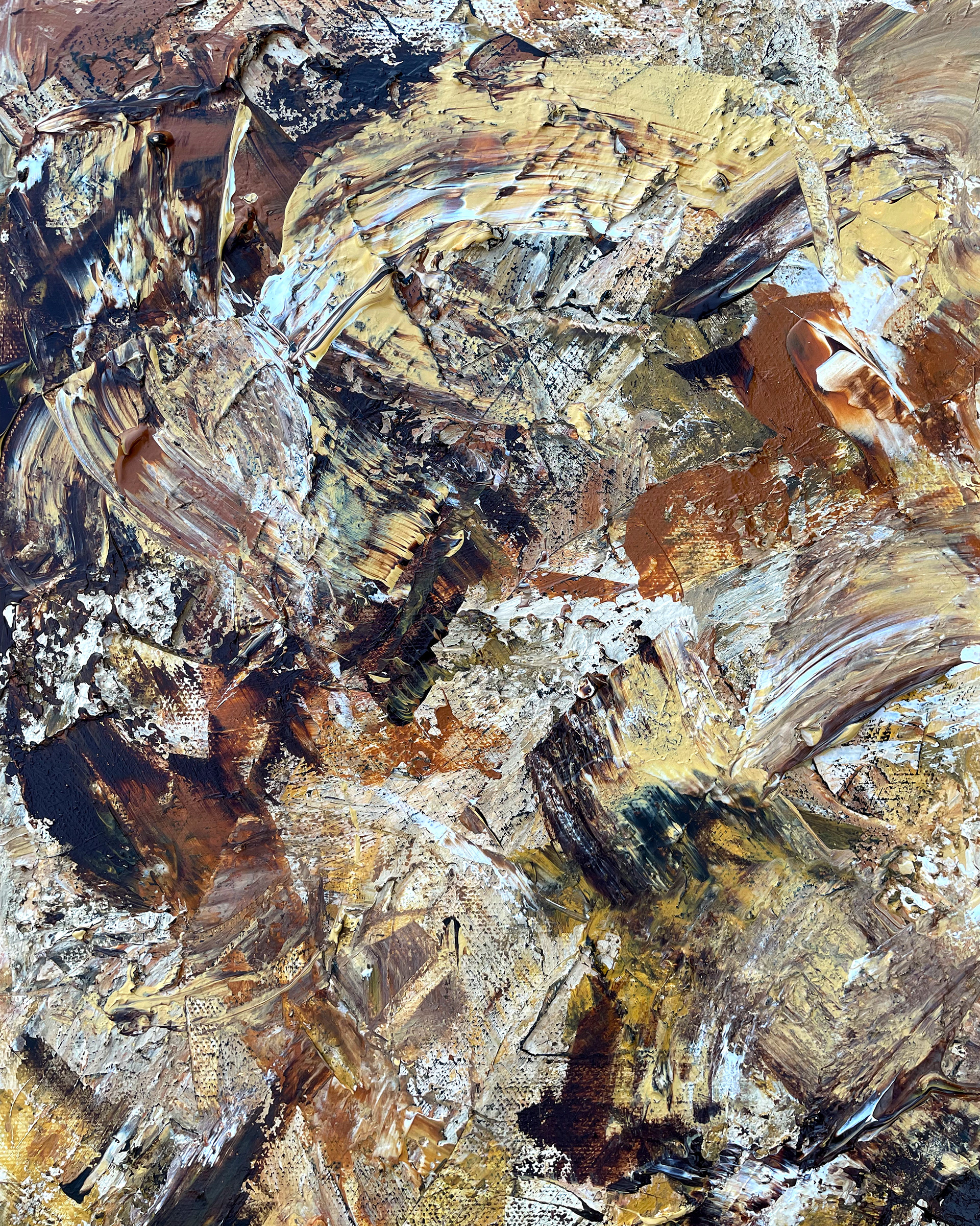 Details of "Earth no. 2," acrylic on canvas. 16 x 20 x 0.5 inches. 2022.