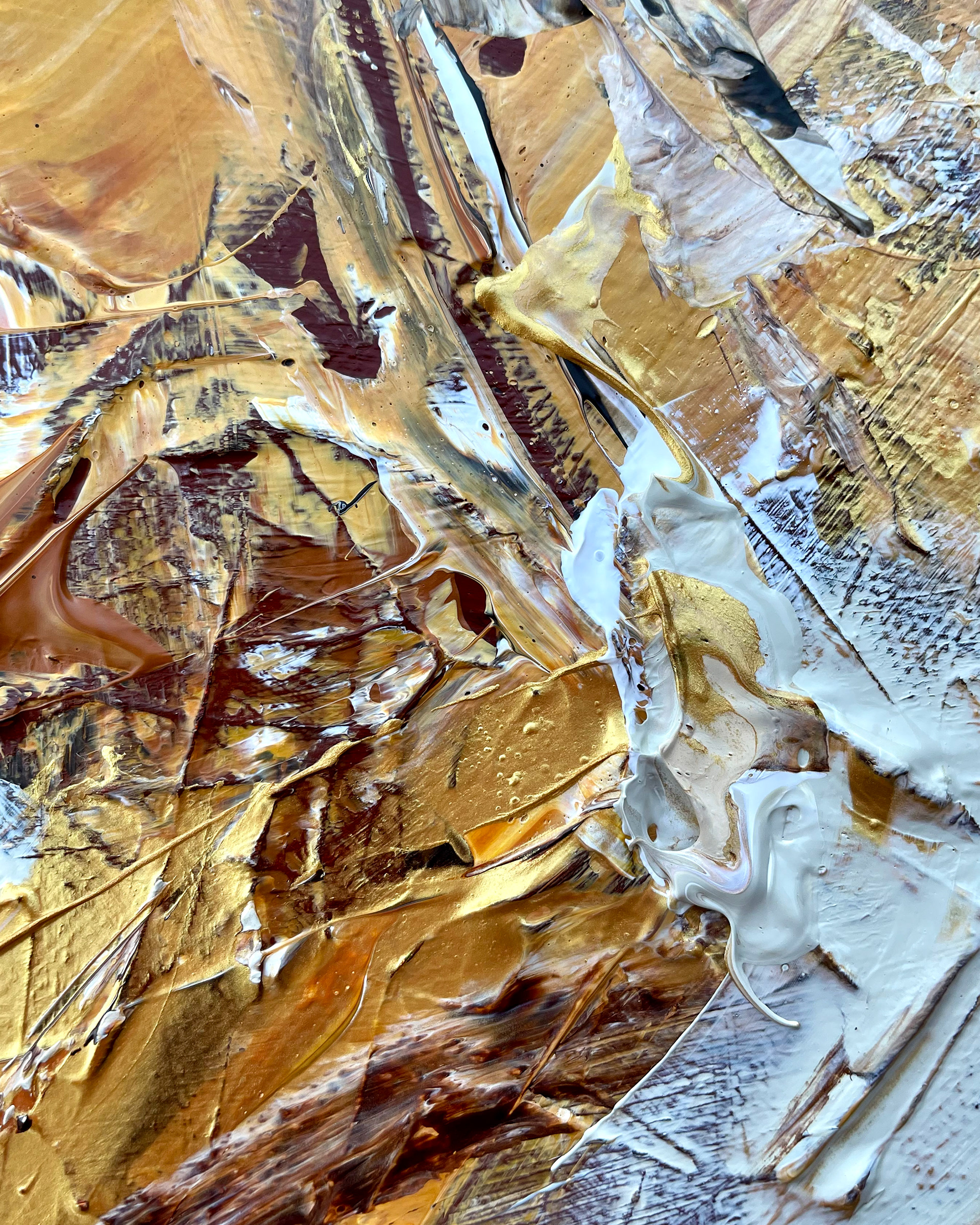 Details of "Earth no. 3," Acrylic on canvas. 16 x 20 x 0.5 inches. 2022.