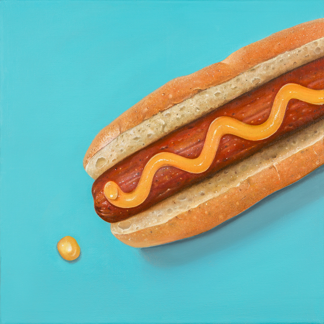 SOLD – Hot Diggity, 12"x12", Oil on canvas