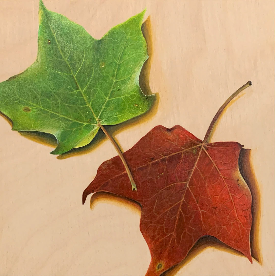 SOLD – Hello & Goodbye, 8"x8", Acrylic on wood