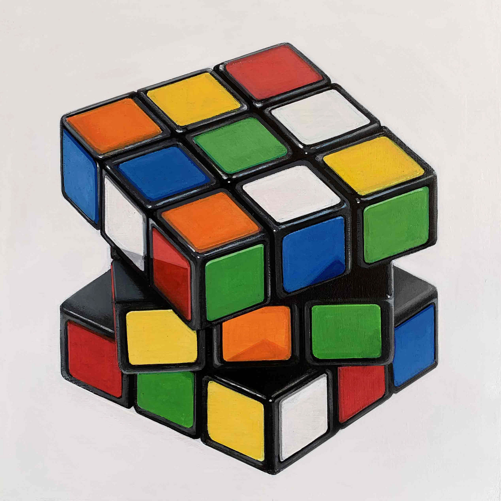 SOLD – Le Cube, 8"x8", Acrylic on wood