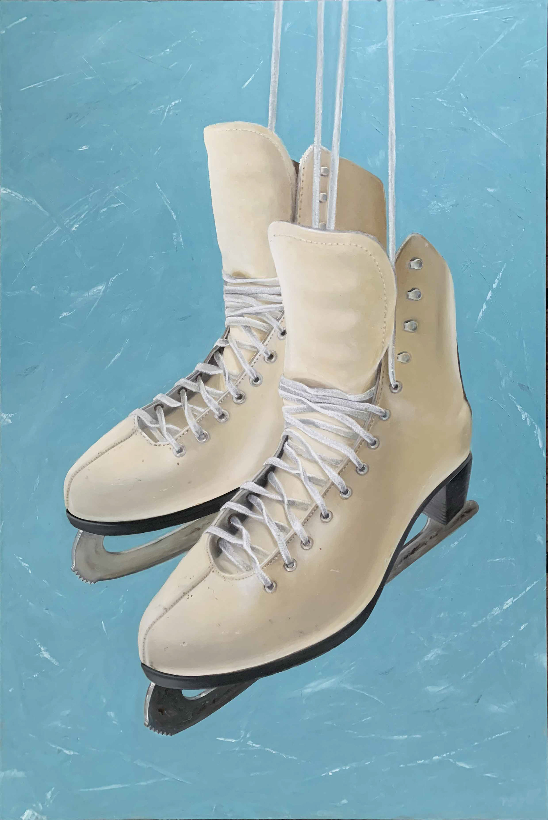 AVAILABLE – Carving Ice, 24"x36", Oil on wood, $1,700.00