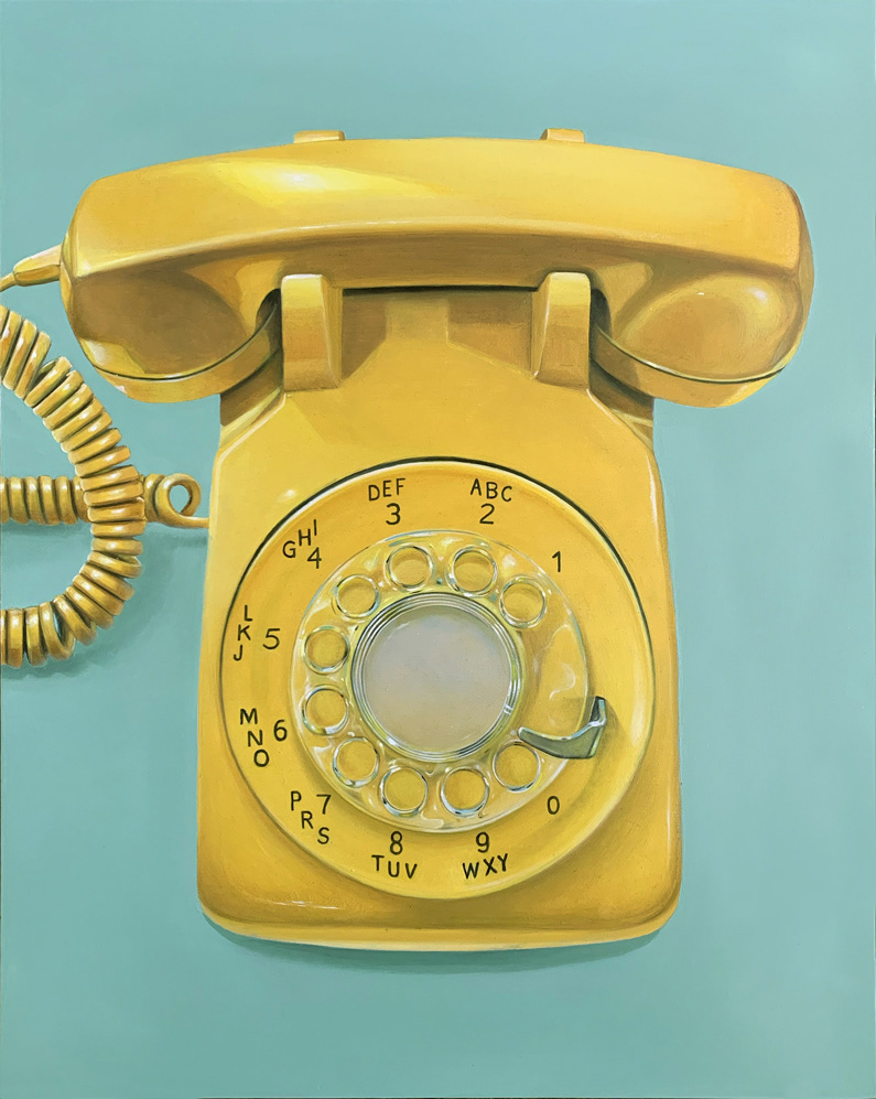 AVAILABLE - Waiting on a Call, 16"x20", Oil on wood, $800
