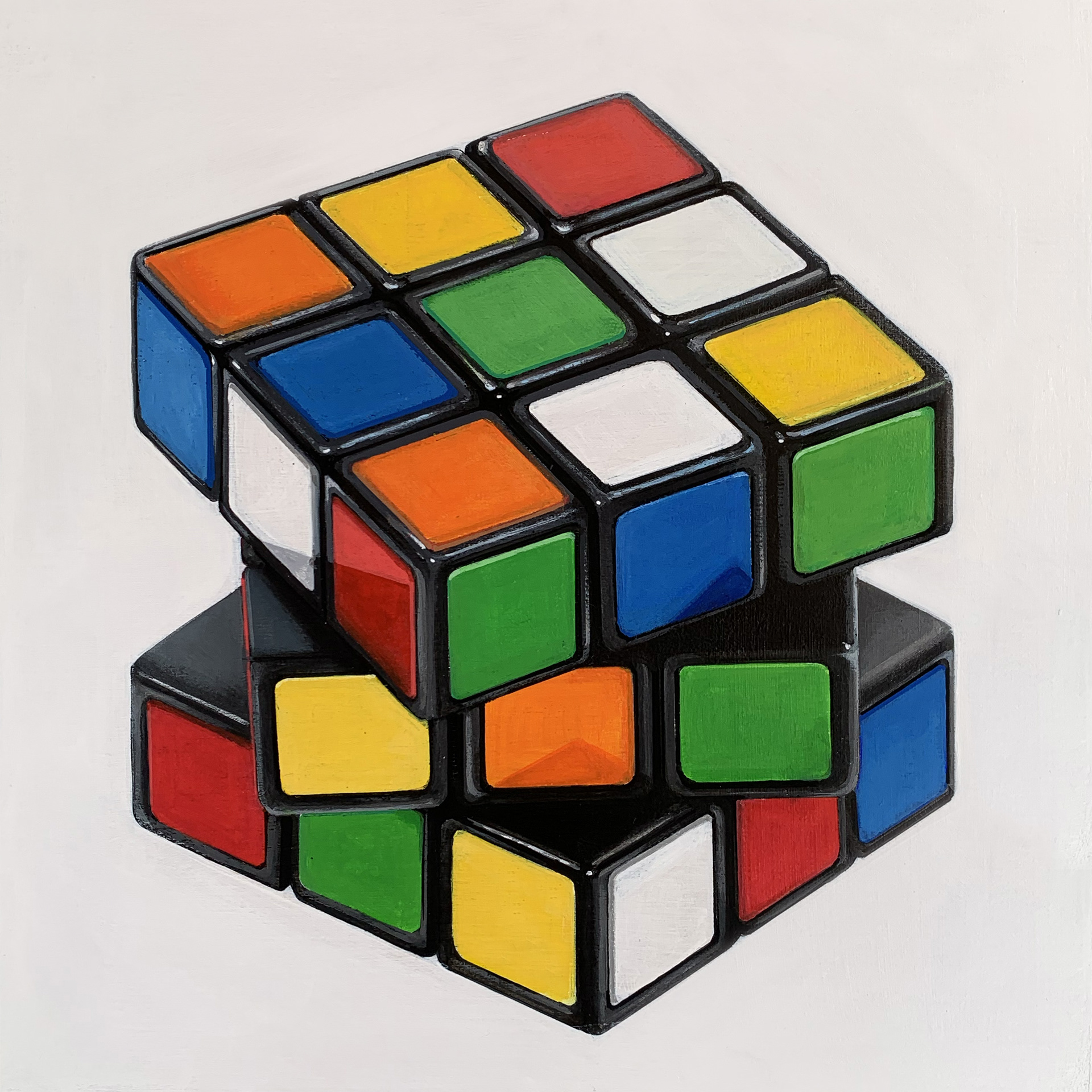 AVAILABLE - Le Cube, 8"x8", Acrylic on wood, $225