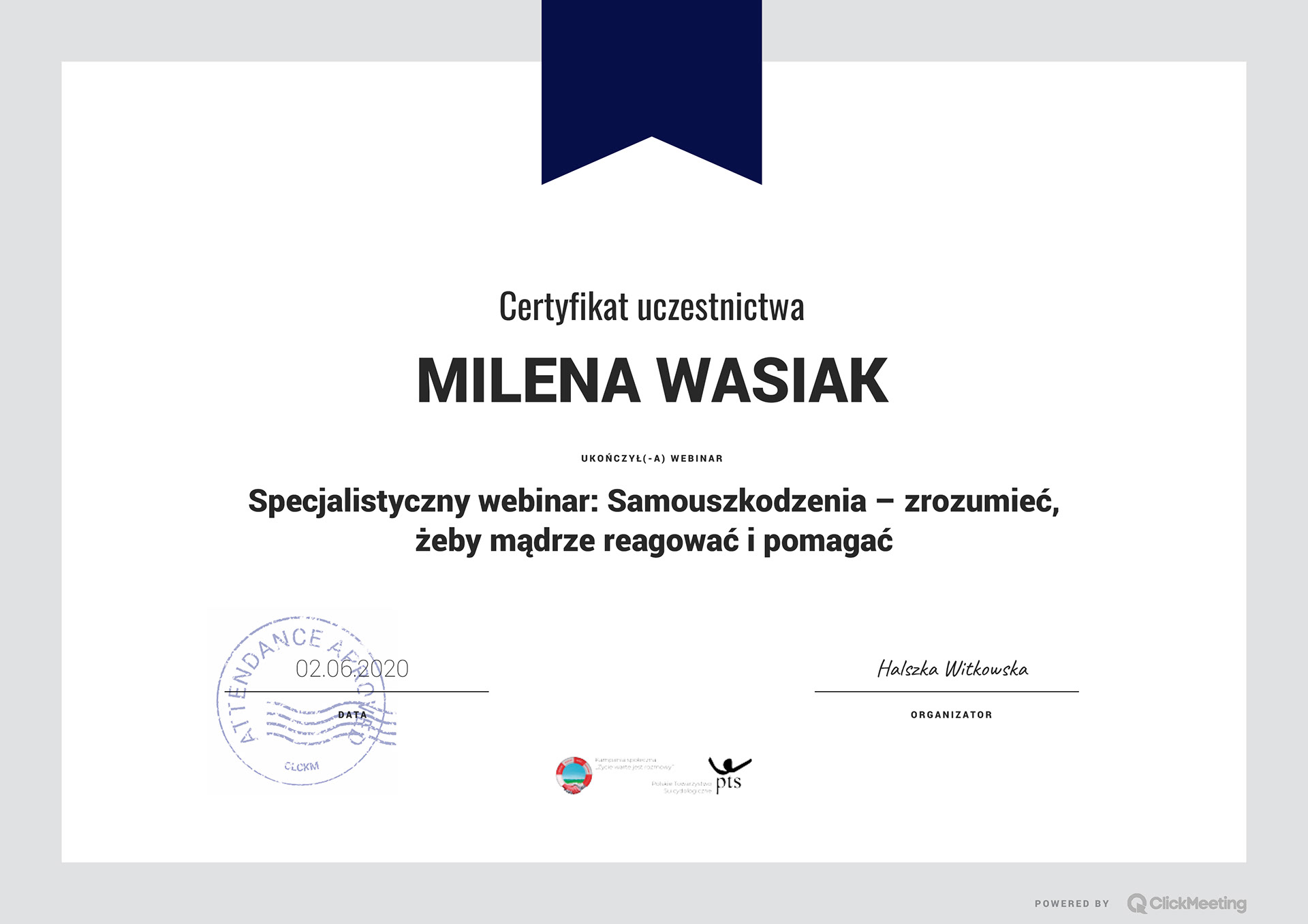 Certyfikat samouszkodzenia