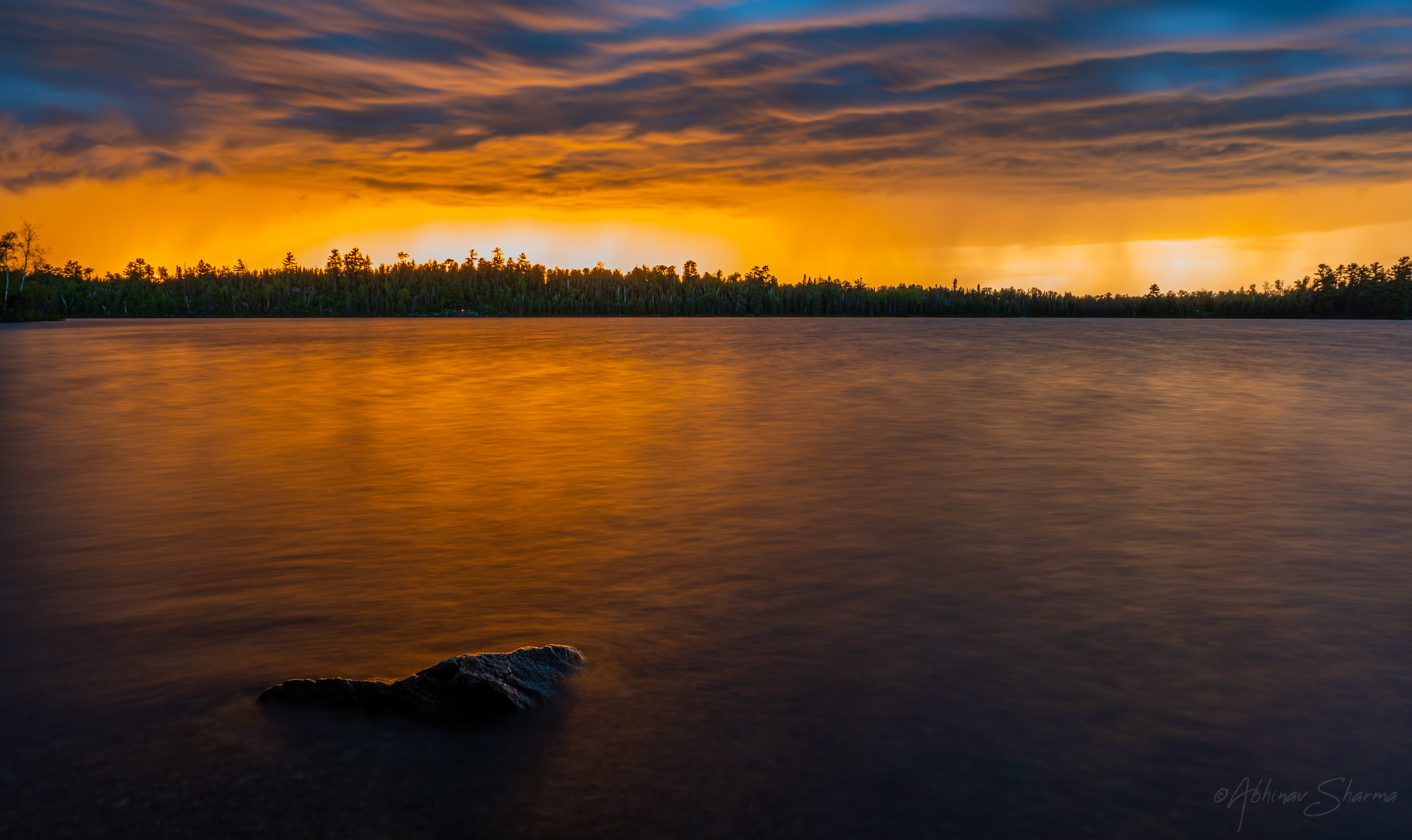 Sunset just at the stroke of a Storm, Northern Minnesota