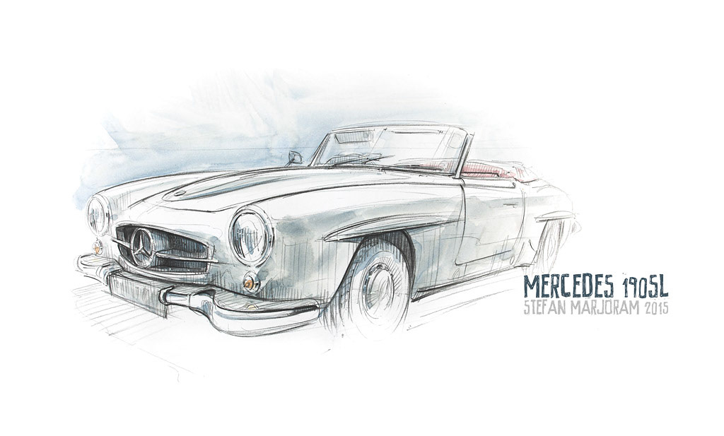 Mercedes Benz Silver Arrow Concept Car Drawing Tote Bag by