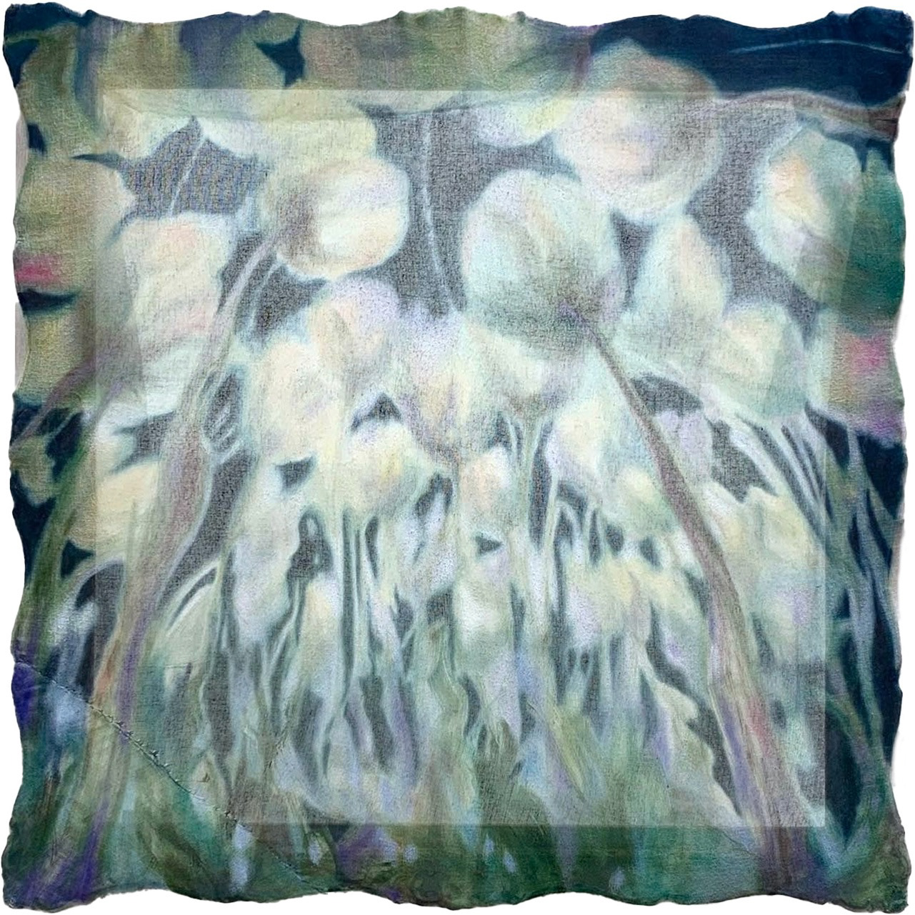 Face the dawn with sleepless eyes, 2023. Oil on muslin. 80 x 80 cm.