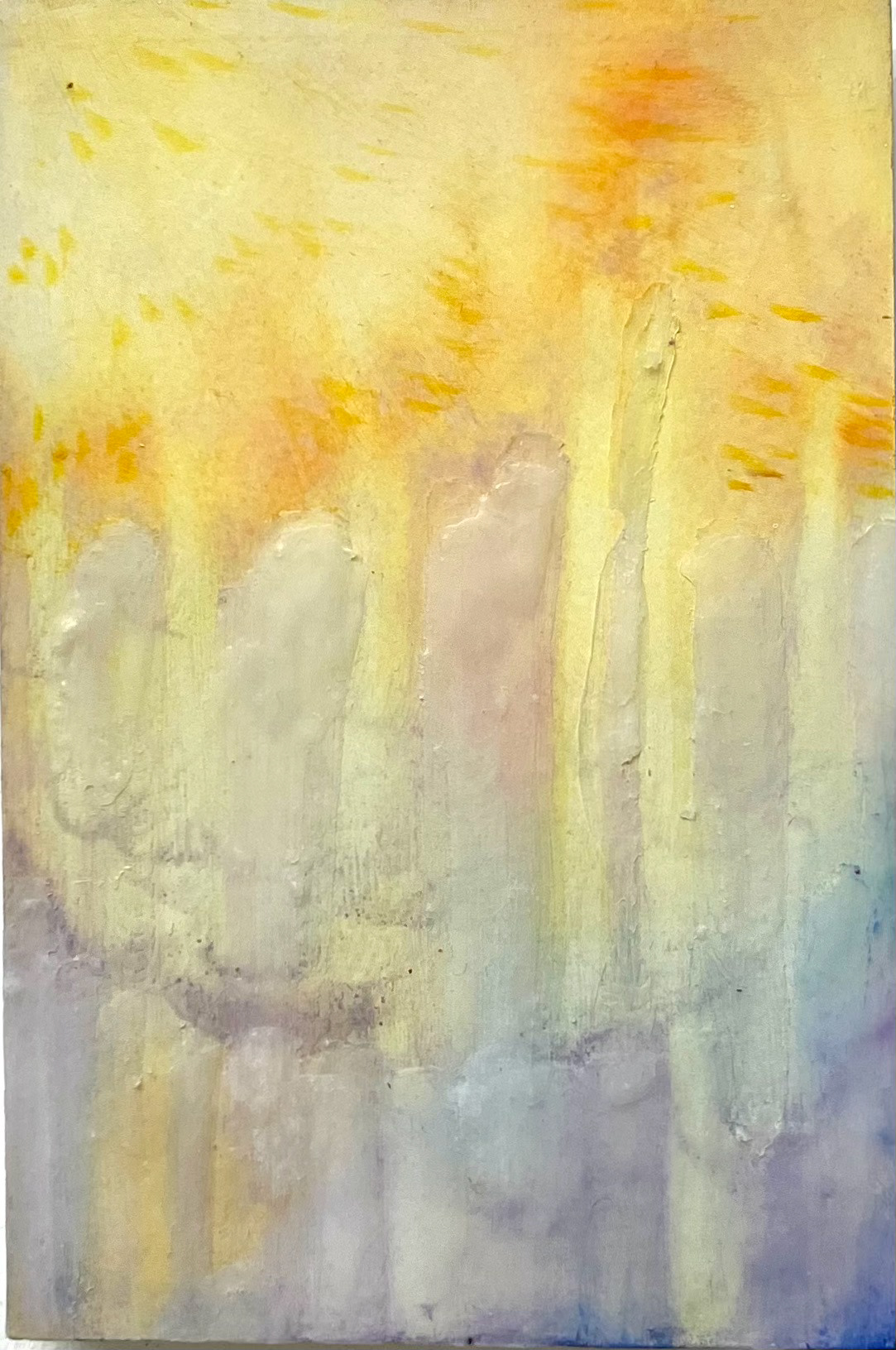 Garden II, 2024. Oil and wax on board. 10 x 15 cm.
