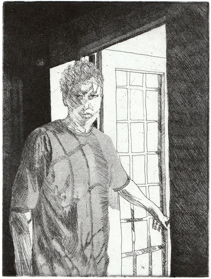 Leave it open, 2024. Monotype print on paper. 20 x 30 cm.