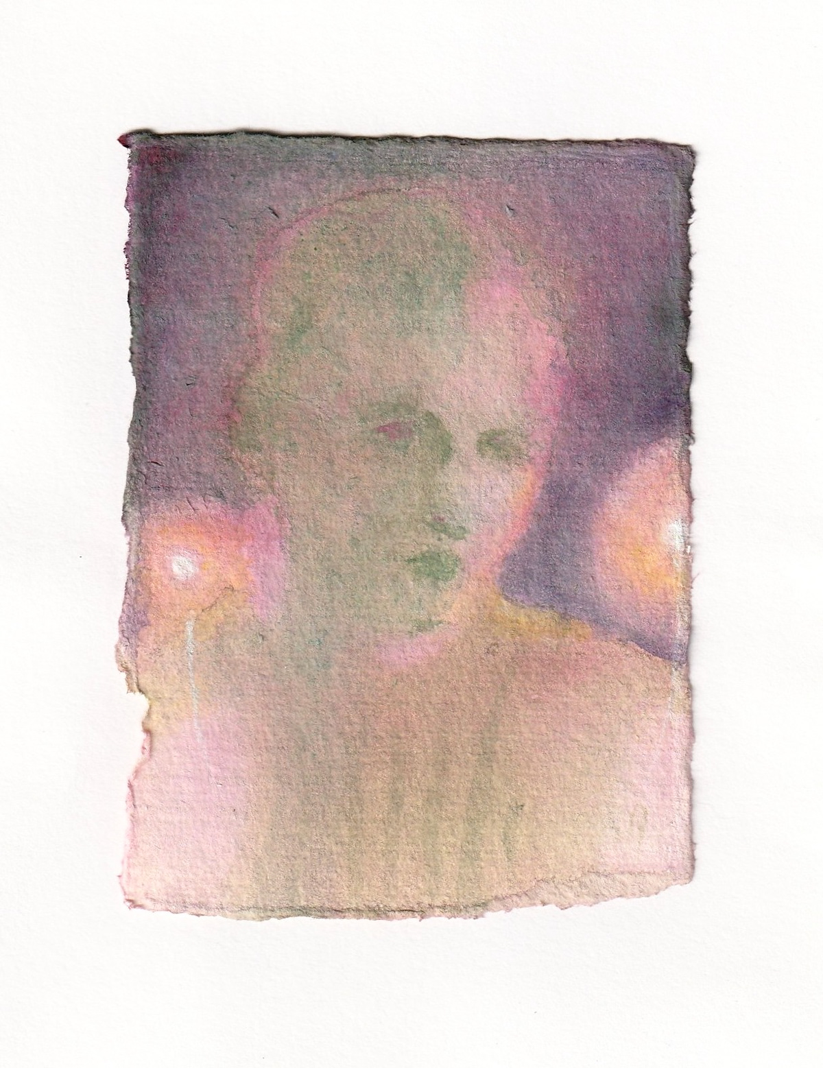 Out, Out, 2023. Acrylic on paper. 7 x 10 cm