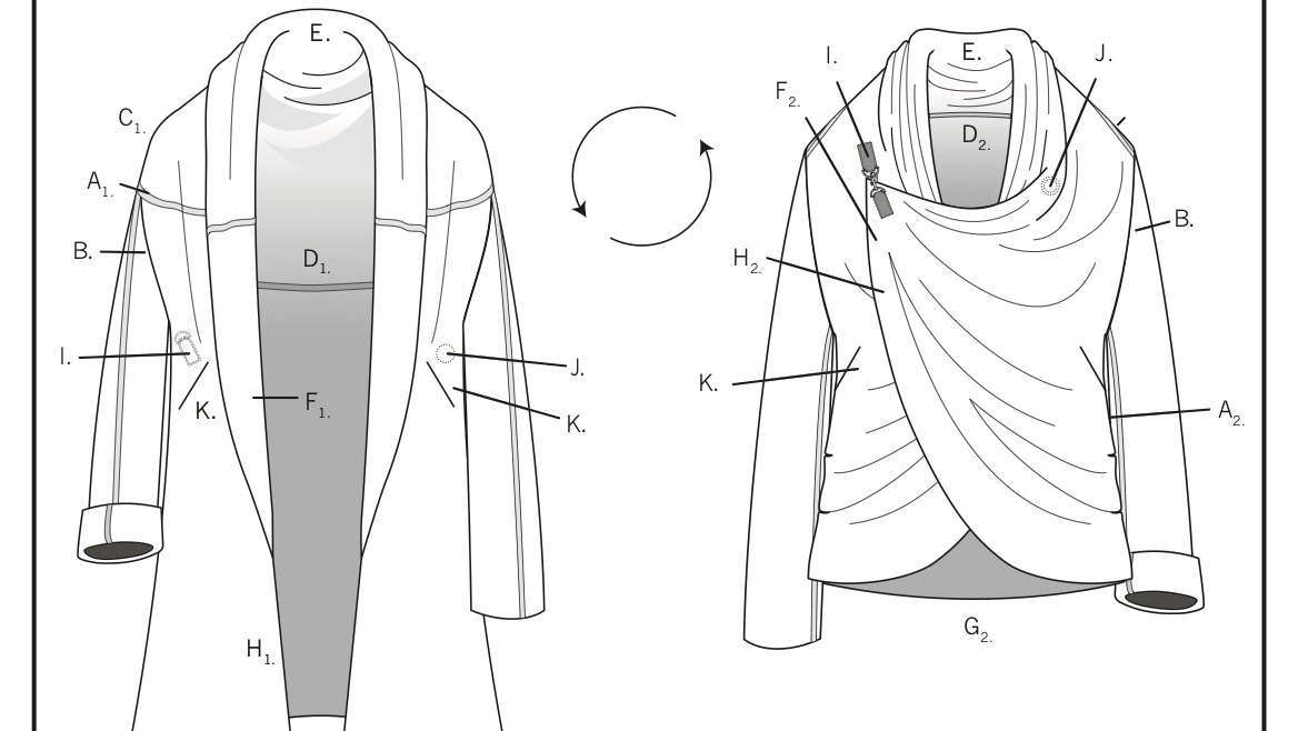 Drawn by Wild - Invertable Garment | Technical Drawing