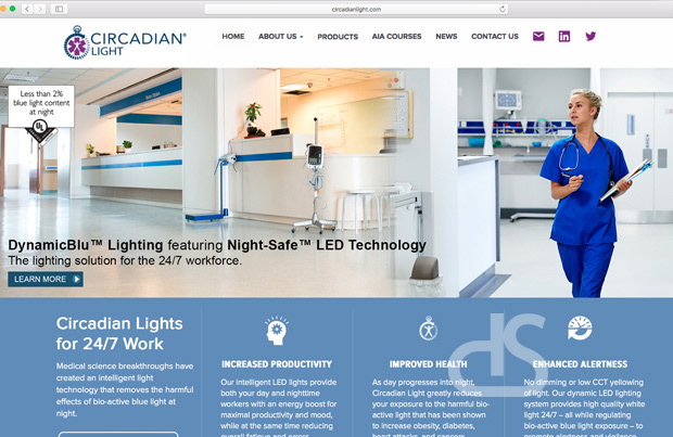 new website home page design slider for circadian zirclight