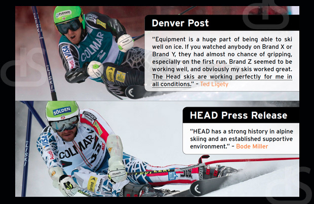 skiing social media press release design
