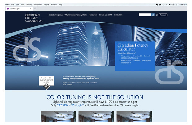 circadian potency calculator website design