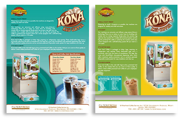 coffee collateral sales sheet design