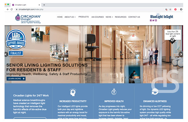 new website home page image for circadian zirclight