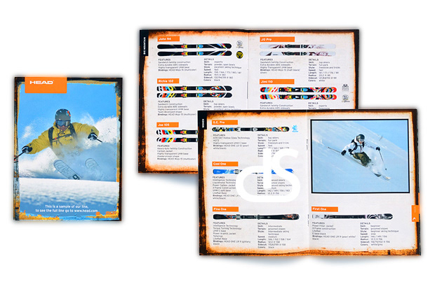 skiing and snowboard sales brochure design